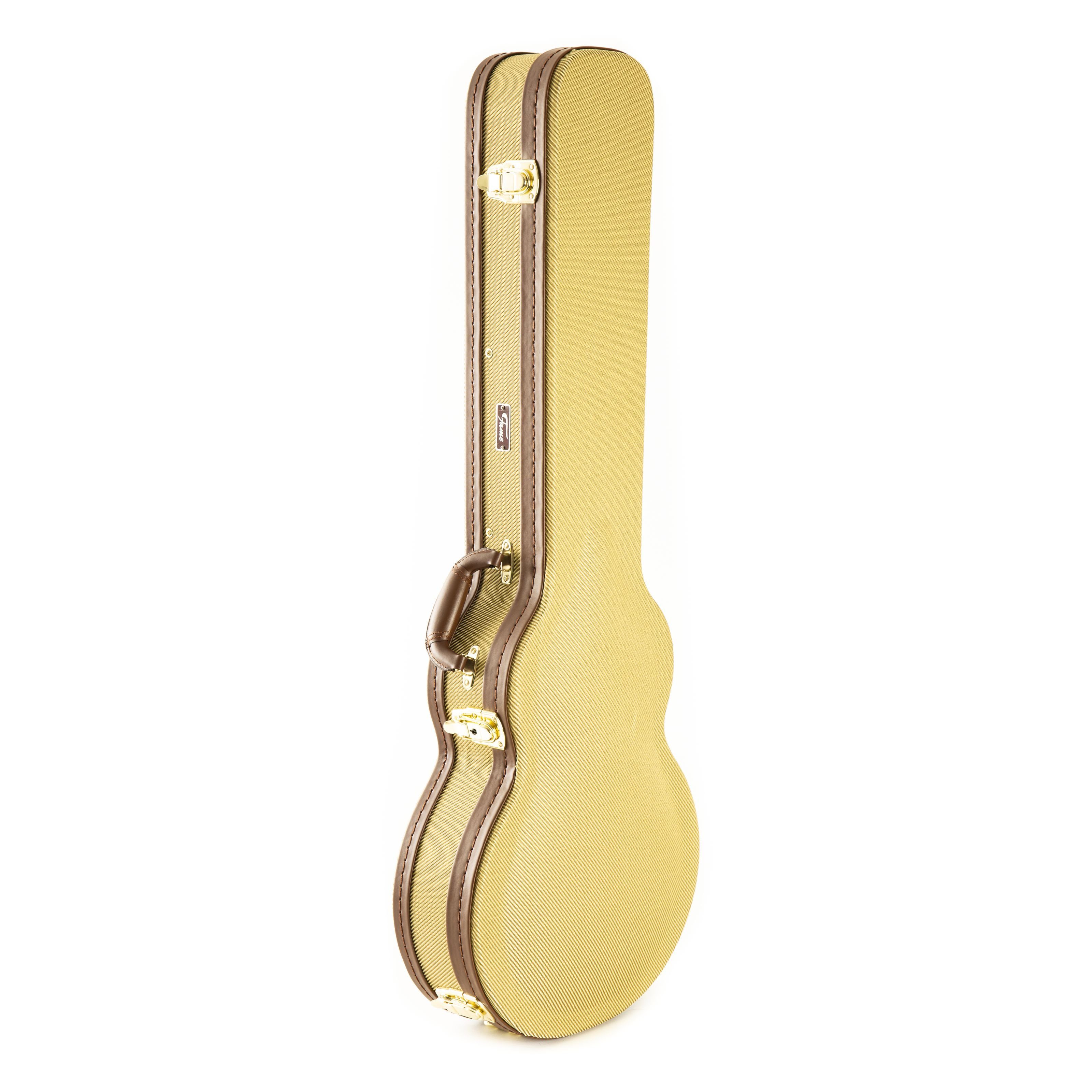 FAME E-Gitarren-Koffer, Gitarrenkoffer, Fifties Tweed Look, Tweed Case Single Cut