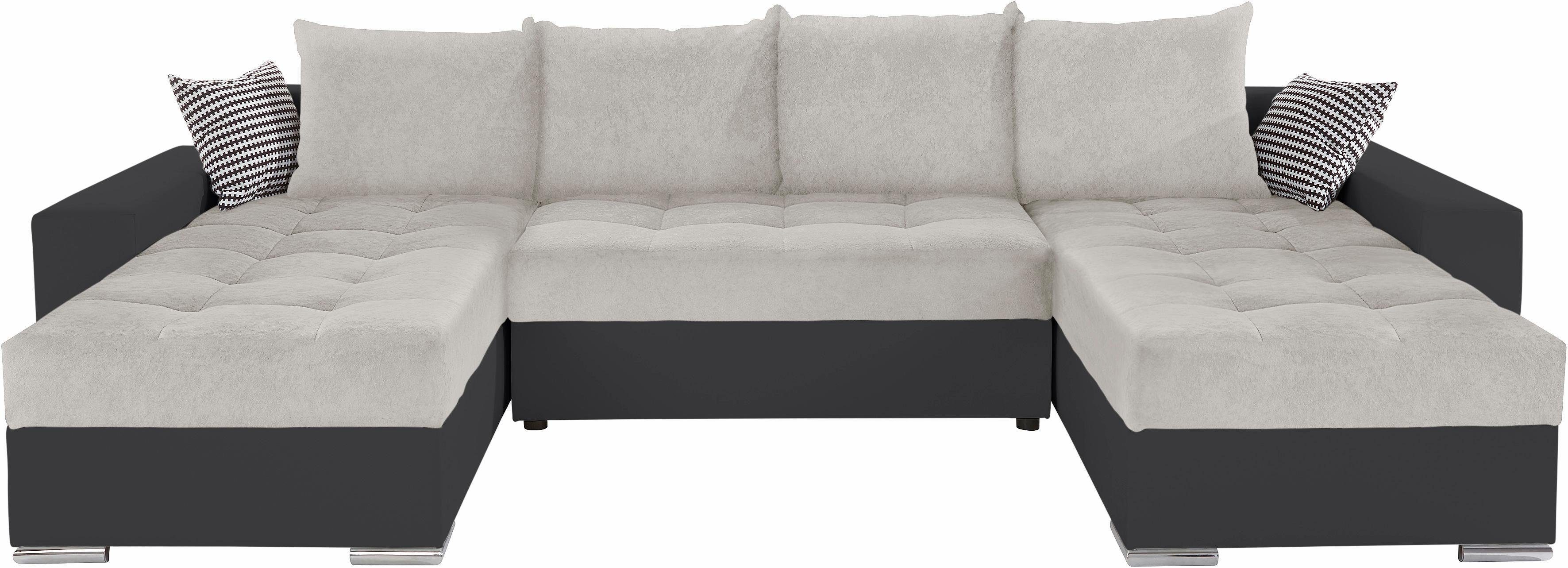 COLLECTION AB Wohnlandschaft Josy XL U-Form, Breite: 313 cm, Liegefl. 137x266 cm, Schlaffunktion, Bettkasten & 2 Zierkissen, Federkern – Bild 2 von 5