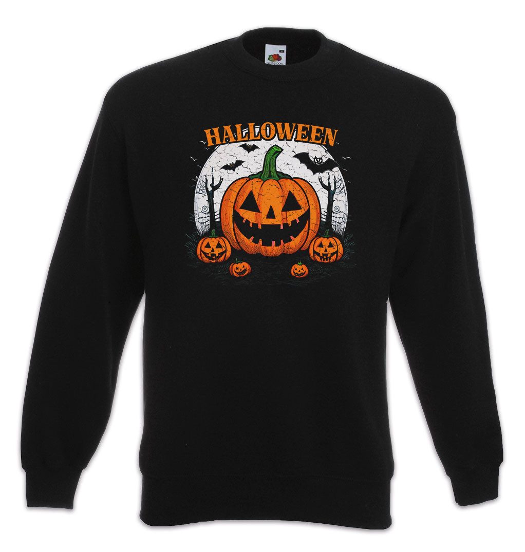 Sweatshirt Halloween Pumpkins & Bats Sweatshirt Kürbis Horror Costume Verkleidung