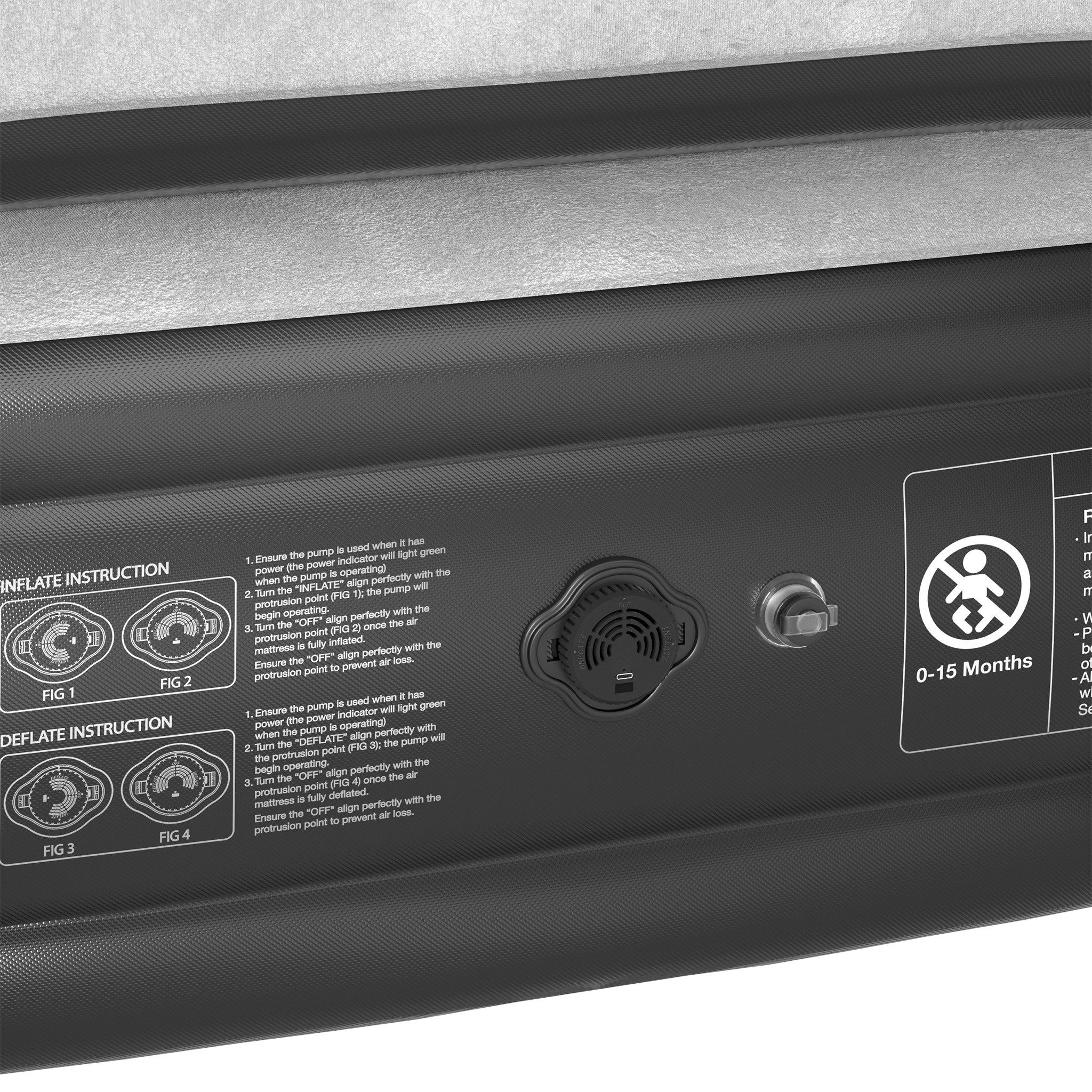 FIVMEN Luftbett Luftmatratze Flocked Selbstaufblasend mit Elektrischer Pumpe, Luftmatratze Luftbett Premium Gästebett Aufblasbare Matratze – Bild 4 von 5