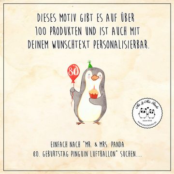 Mr. & Mrs. Panda Dekokiste 22 x 15 cm 80. Geburtstag Pinguin Luftballon - Weiß - Geschenk, Gebur (1 St), Vielseitig nutzbar