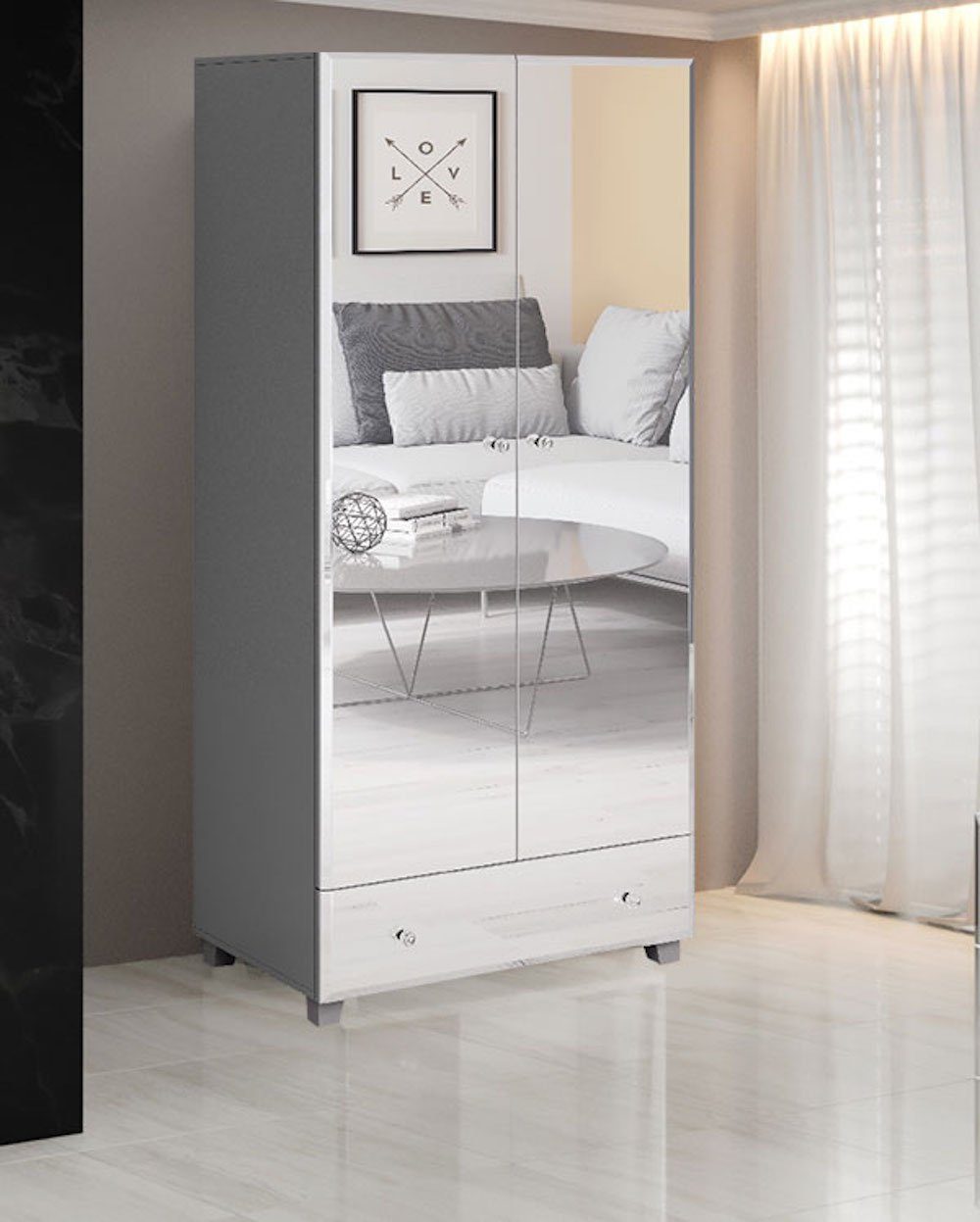 Feldmann-Wohnen Kleiderschrank BELLAGIO Breite 86 cm, günstig online kaufen