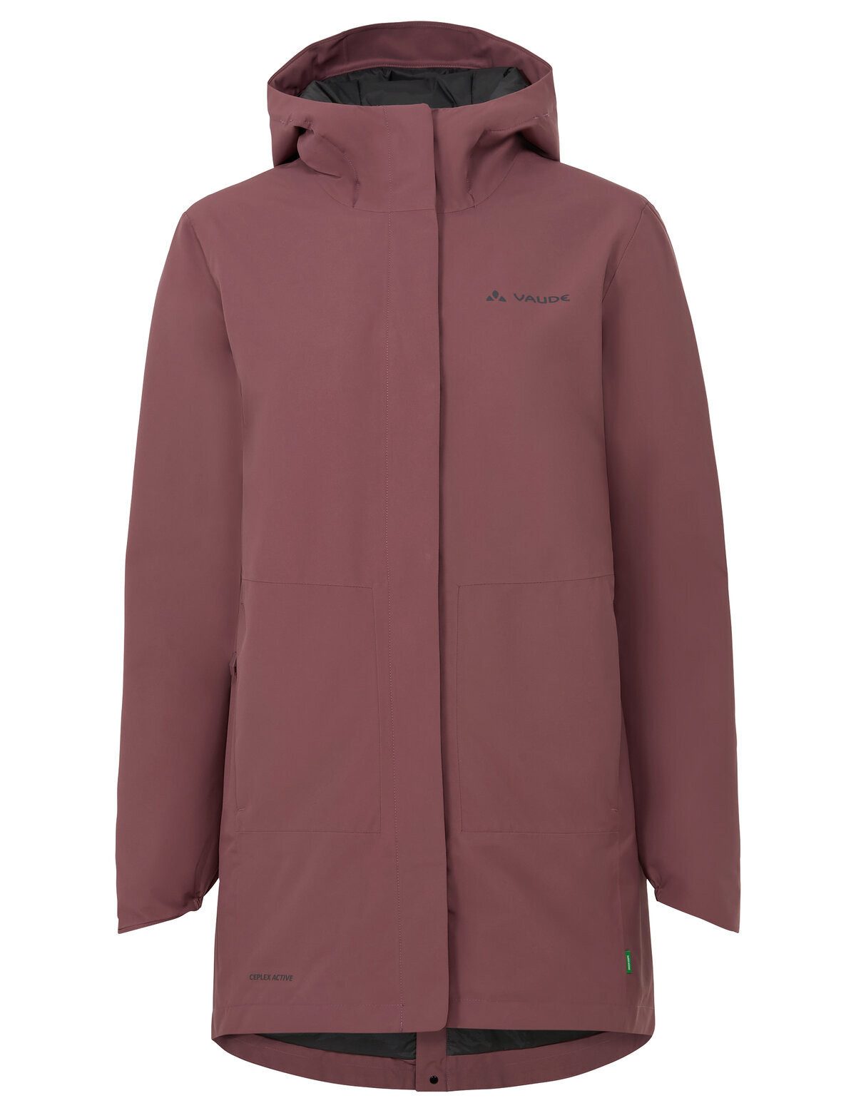 VAUDE Fahrradjacke Women's Cyclist padded Parka II (1-St) Wetterschutzparka mit reflektierenden Elementen