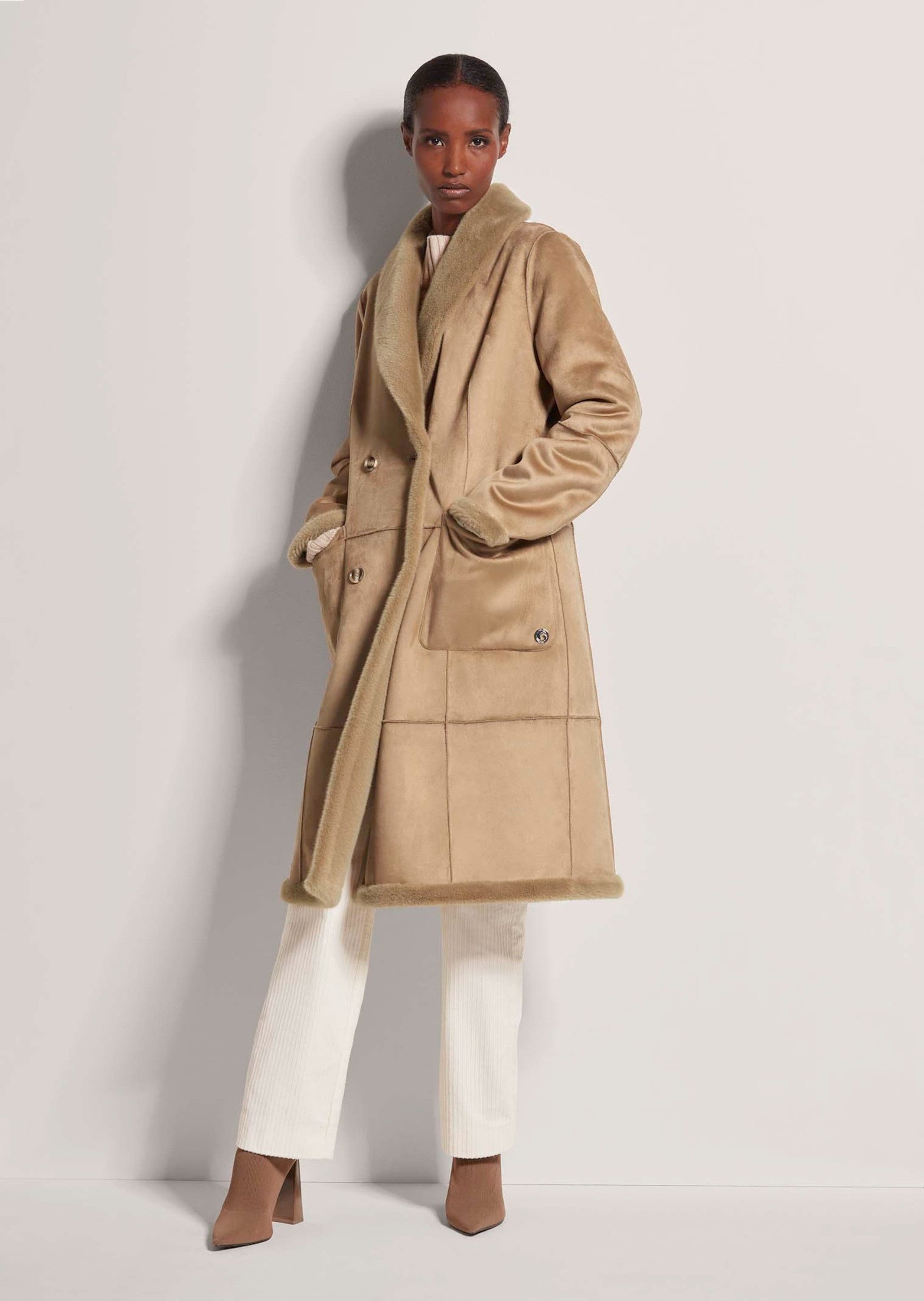 MADELEINE Kurzmantel Wintermantel mit Lammfell-Optik Wendbare Longjacke mit günstig online kaufen