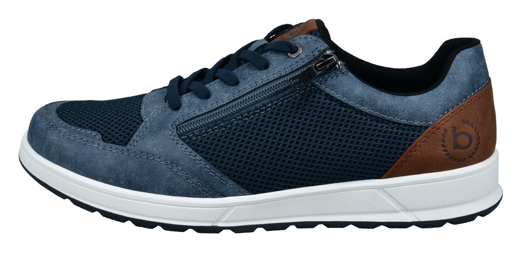 bugatti Sneaker, Freizeitschuh, Halbschuh, Schnürer mit Kontrastbesatz an der Ferse