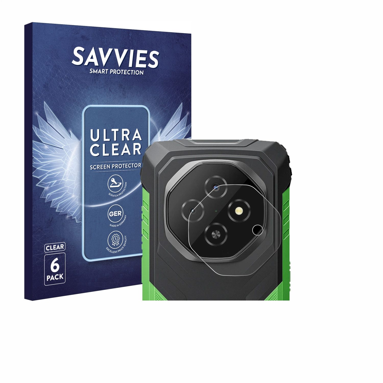 Savvies Displayschutzfolie Schutzfolie für Blackview Fort 1 (NUR Kameraschutz), 6 Stück, Displayschutz Schutz Folie Klar Transparent