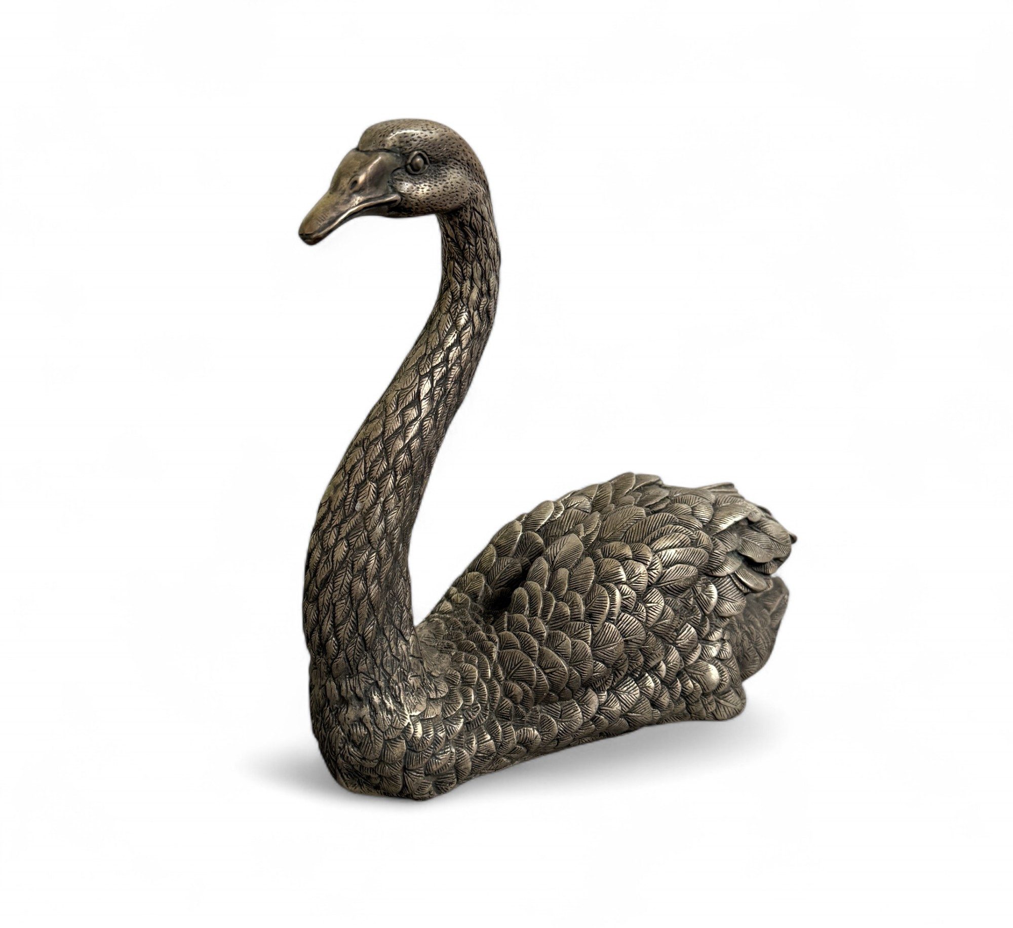 Asien LifeStyle Dekoobjekt Bronze Schwan Skulptur – Eleganz, Reinheit & Symbolik, 25 cm