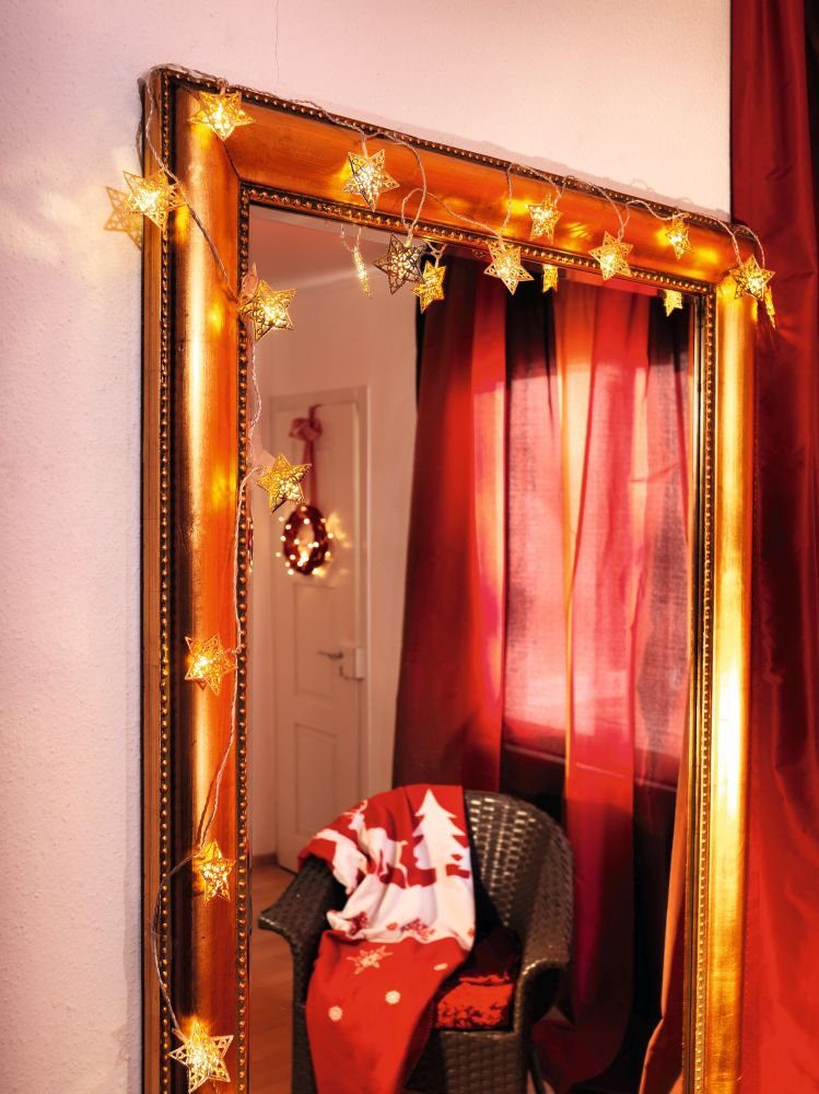 16 weiße Weihnachtsdeko, warm LED-Lichterkette Dioden KONSTSMIDE