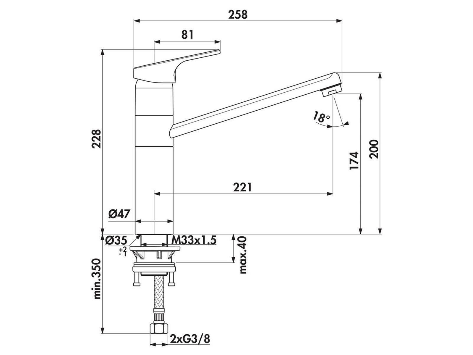 Ideal Standard Küchenarmatur Einhebelmischer Cerafit 3 chrom 5024154
