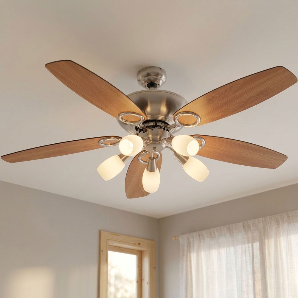 GLOBO LIGHTING Deckenventilator, LED Deckenventilator Ventilator mit Zugschalter und Beleuchtung Lampe