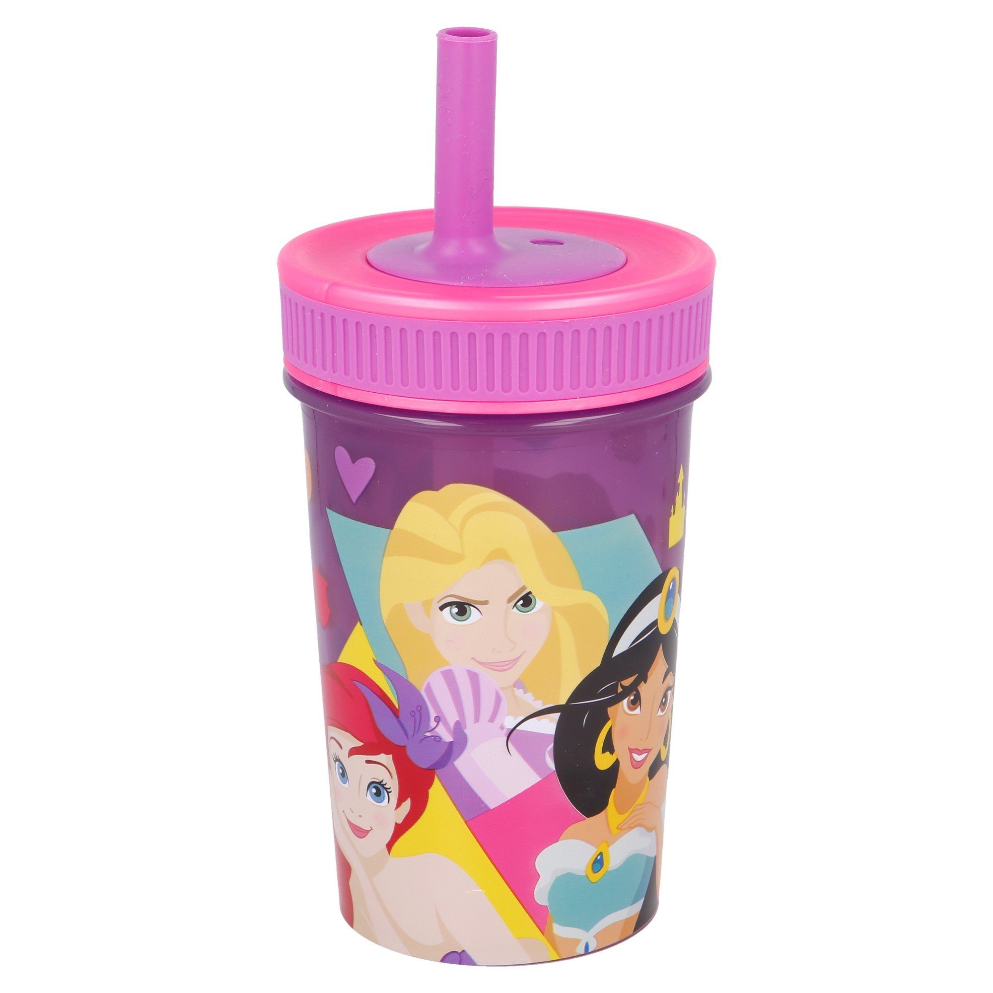 weichem auslaufsicher Silikon BPA Kunststoff, 465 mit Princess Trinkhalm Kinderbecher, ml Disney frei