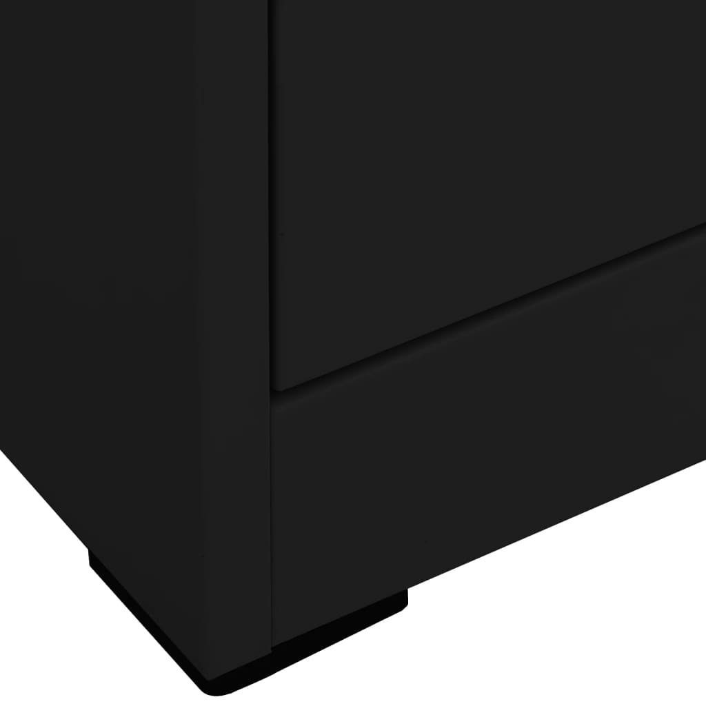 mit cm) Schwarz 3007021 Aktenschrank Schubladen möbelando (LxBxH: aus 5 46x90x164 Stahl in abschließbar