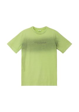 s.Oliver Kurzarmshirt T-Shirt mit Frontprint Garment Dye, Waschung, Stickerei