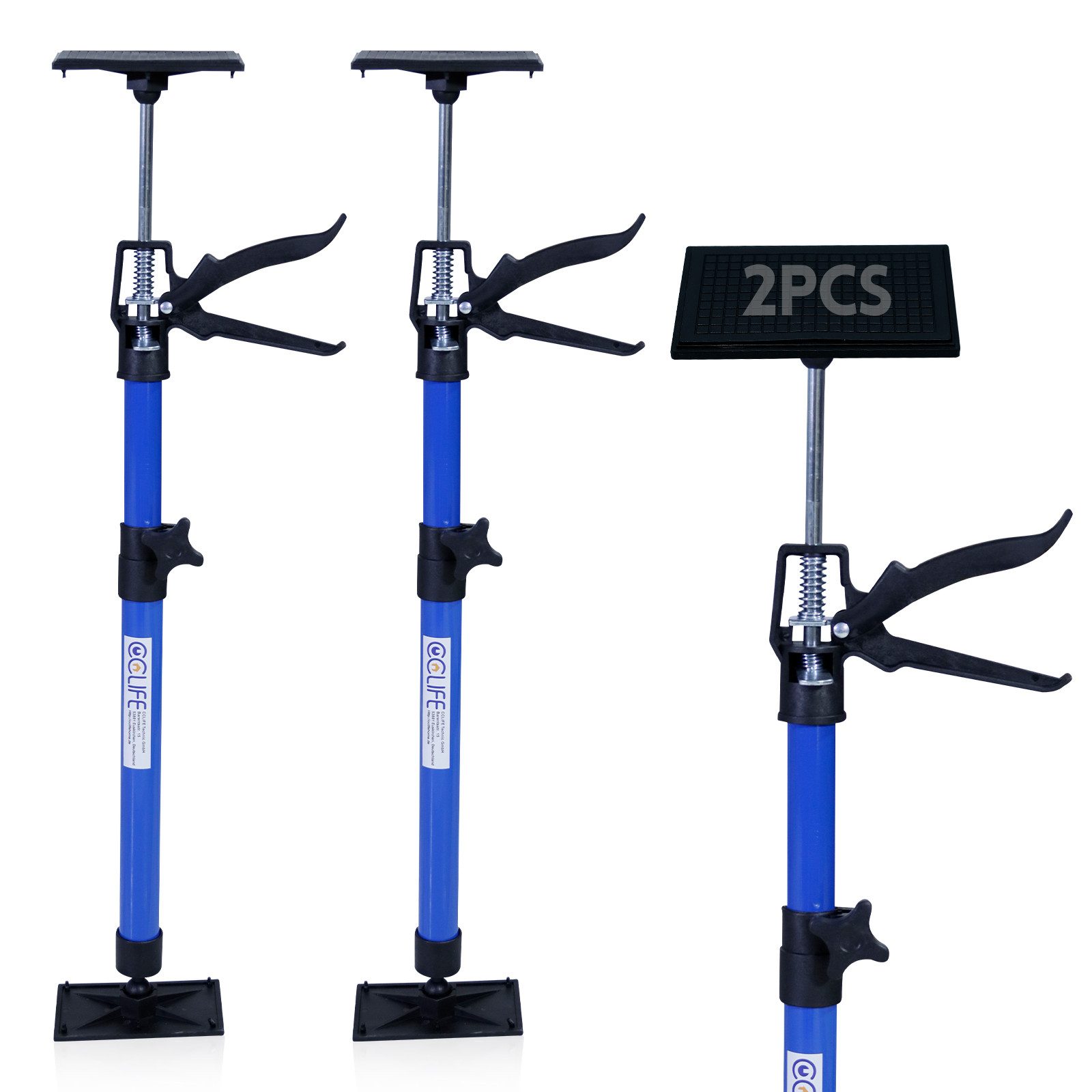 CCLIFE Klemmen 2 Stk. Deckenstütze Montagestütze Einhandstütze 50-115 cm Bis 30 kg