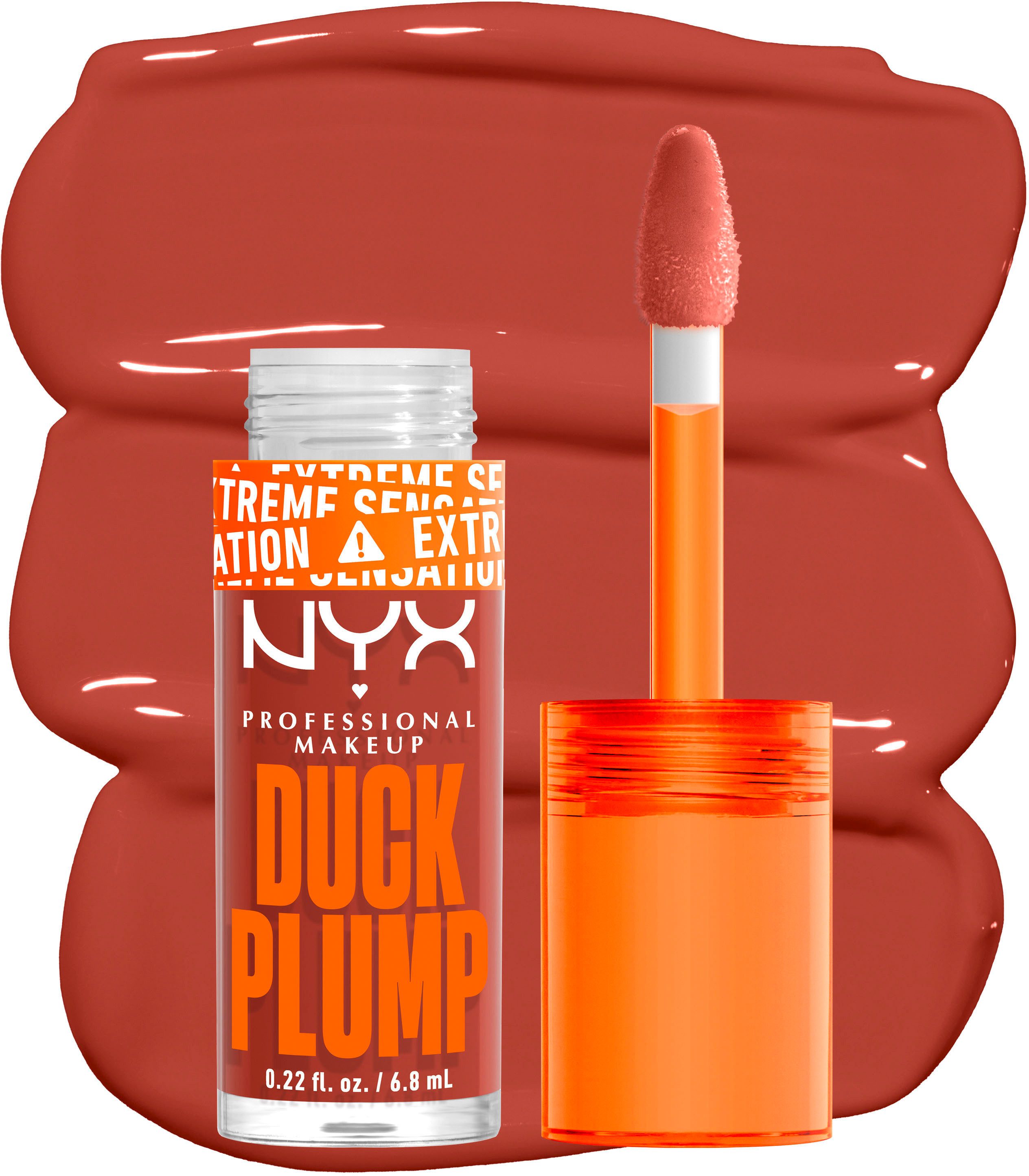 NYX PROFESSIONAL MAKEUP Lipgloss DUCK PLUMP LIP LACQUER, sofortiger Schmollmund-Effekt dank Kollagenpeptiden