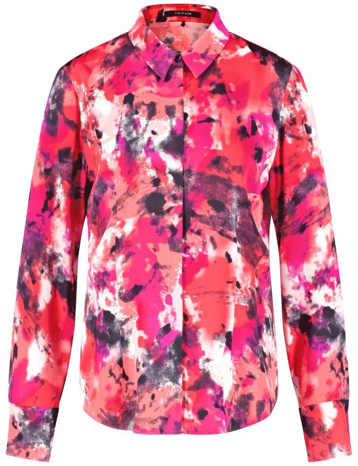 Langarmbluse - Bluse mit All-Over-Print - taillierte Bluse Damen