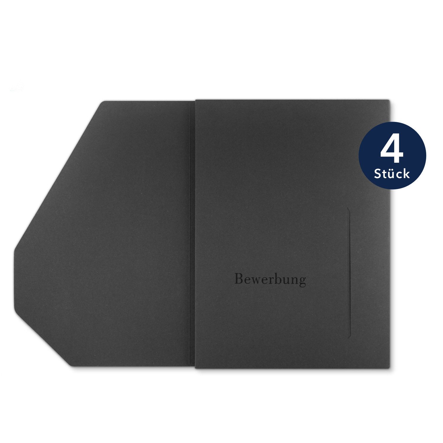 STRATAG Bewerbungsmappe Lemani® PREMIUM - 4 Stück 4-teilig mit 2 Klemmschienen (Set, 4-St., Premium-Qualität mit hochwertiger Prägung Bewerbung), direkt vom Hersteller STRATAG - handgefertigt in Deutschland