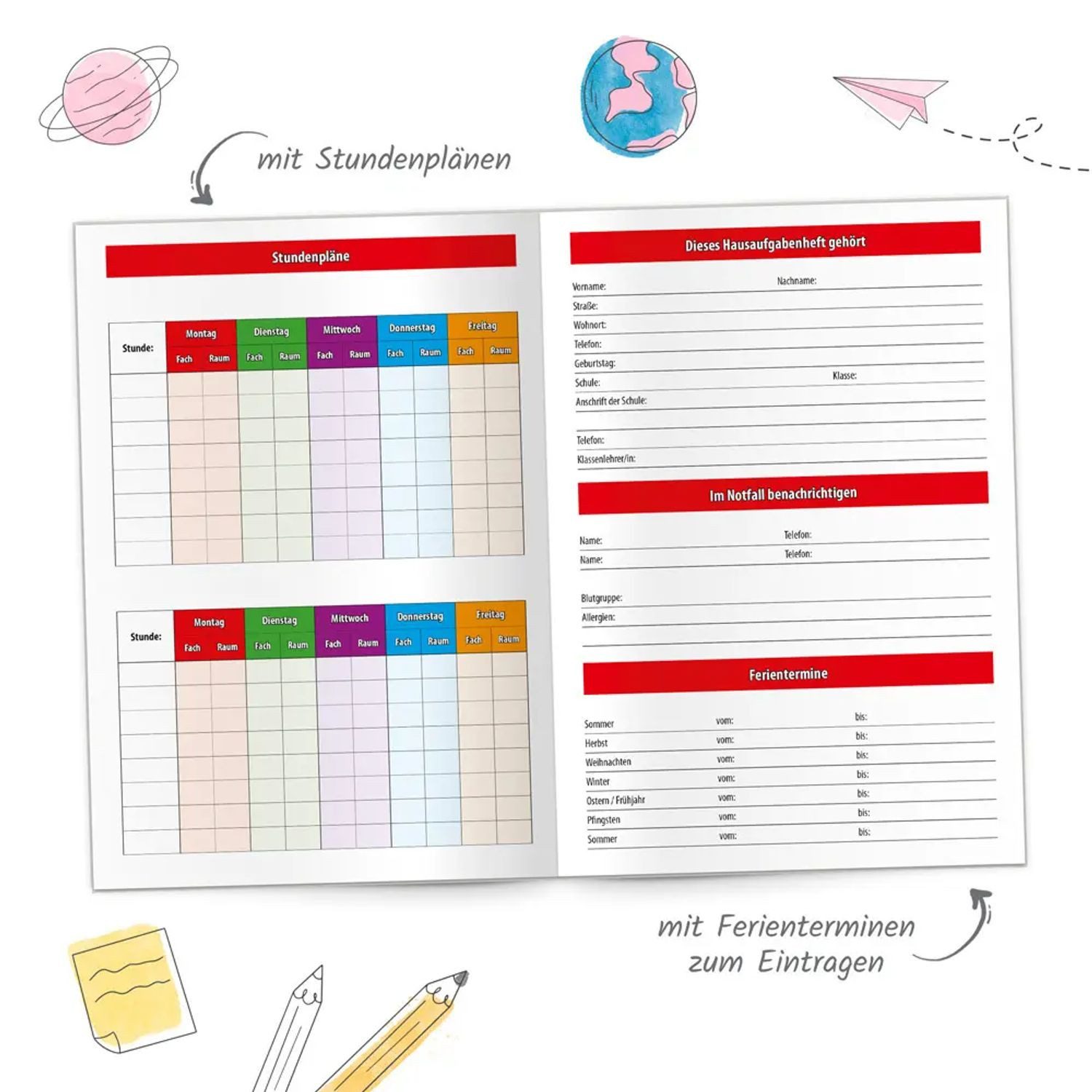 Trötsch Verlag Schülerkalender Trötsch Hausaufgabenheft Grundschule Einhornwelt – Bild 4 von 5