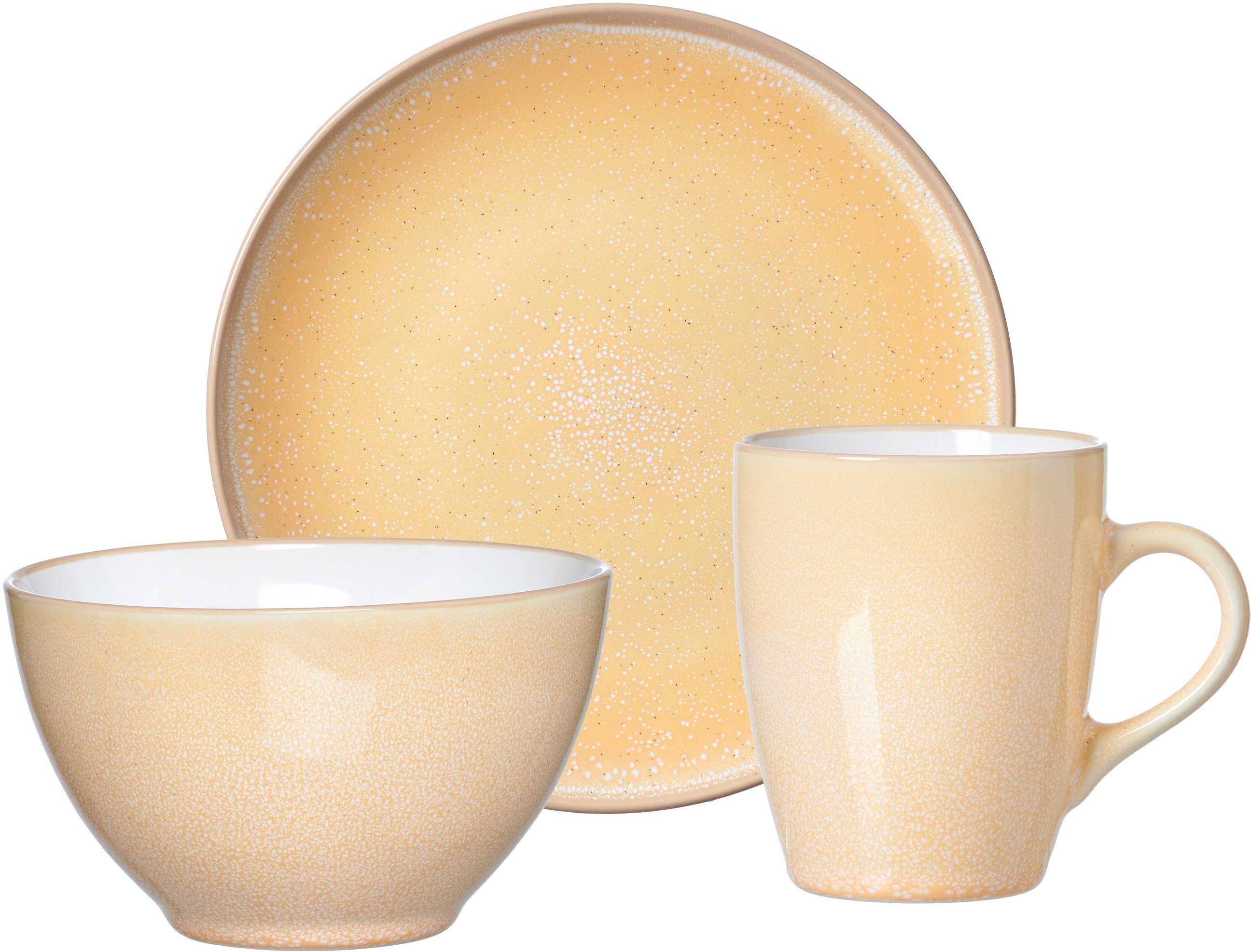 Ritzenhoff & Breker Frühstücks-Geschirrset Nancy (3-tlg), 1 Personen, Steinzeug, Unikatcharakter, 3 Teile, für 1 Person (Teller, Tasse, Schale)