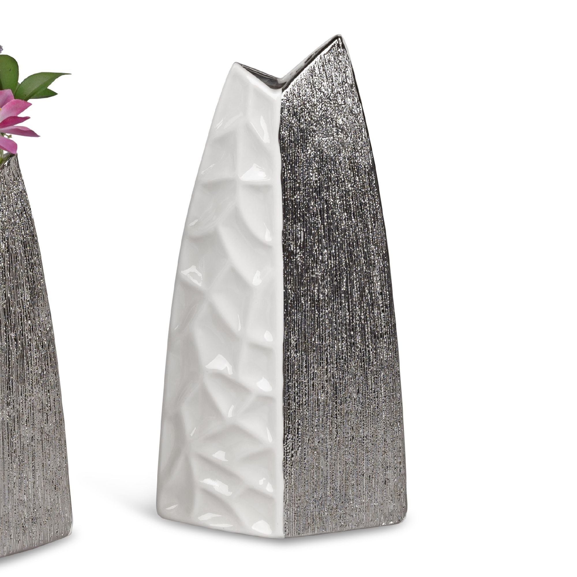 formano Dekovase White Silver Relief günstig online kaufen