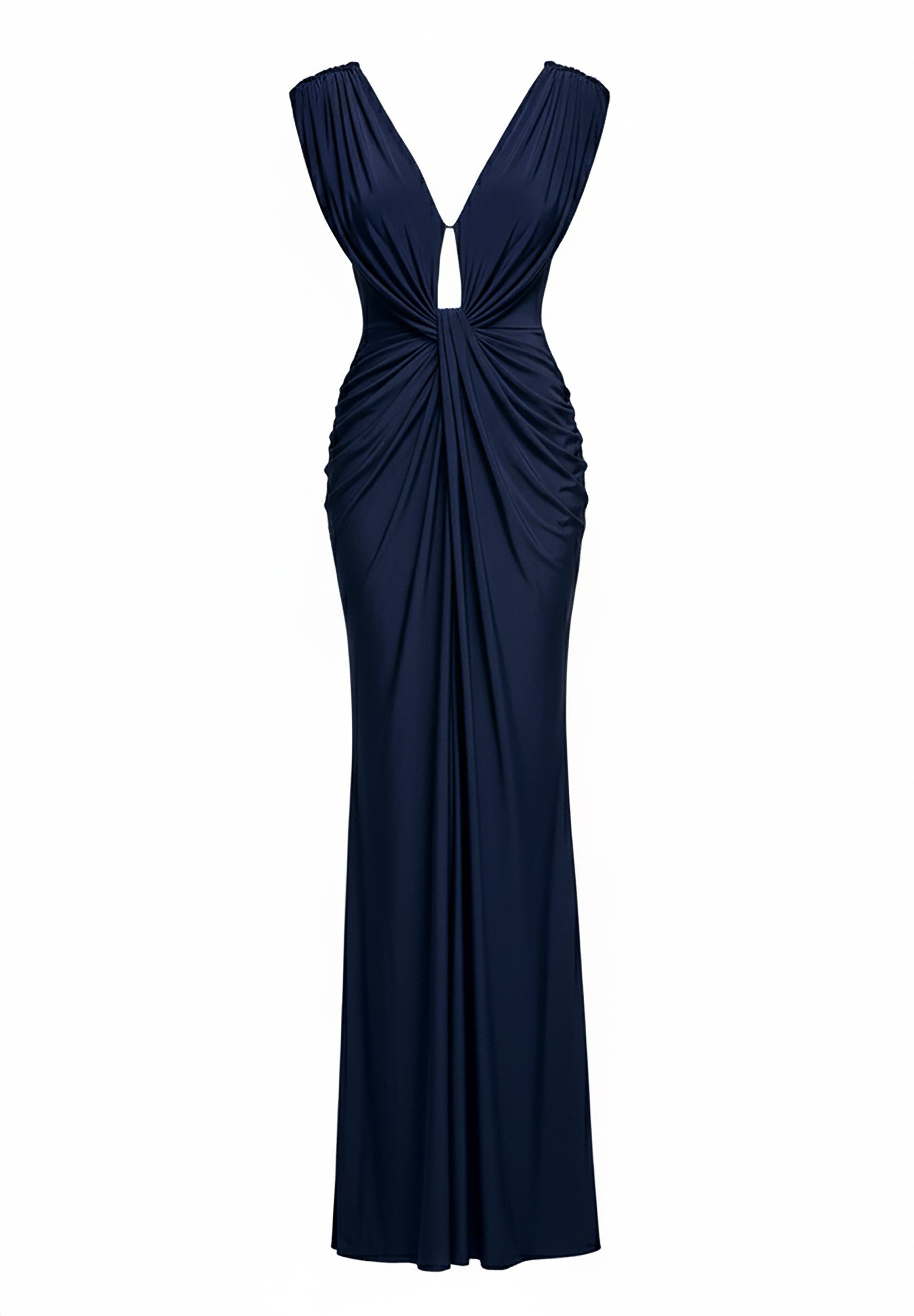 Goddiva Maxikleid Cowl Plunge Draped Mermaid Maxi Dress Langes Kleid, Ärmel günstig online kaufen