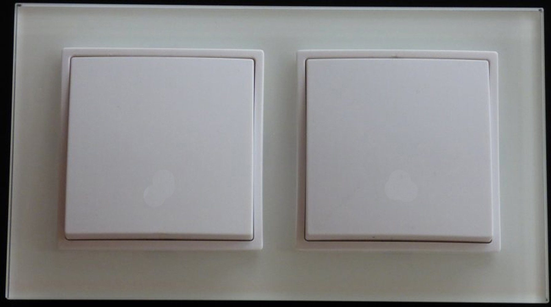 Lichtideen Schalter 7863 ABELKA Nuovo weiß 2x Taster 250 Volt 10 Ampere Glas (Taster, Schalter, Anennendose, Steckdose mit USB lieferbar)