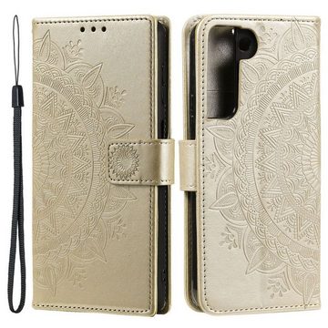 CoverKingz Handyhülle Hülle für Samsung Galaxy S22+ (Plus) Handyhülle Flip Case Cover 15,39 (6,1 Zoll), Klapphülle Schutzhülle mit Kartenfach Schutztasche Motiv Mandala