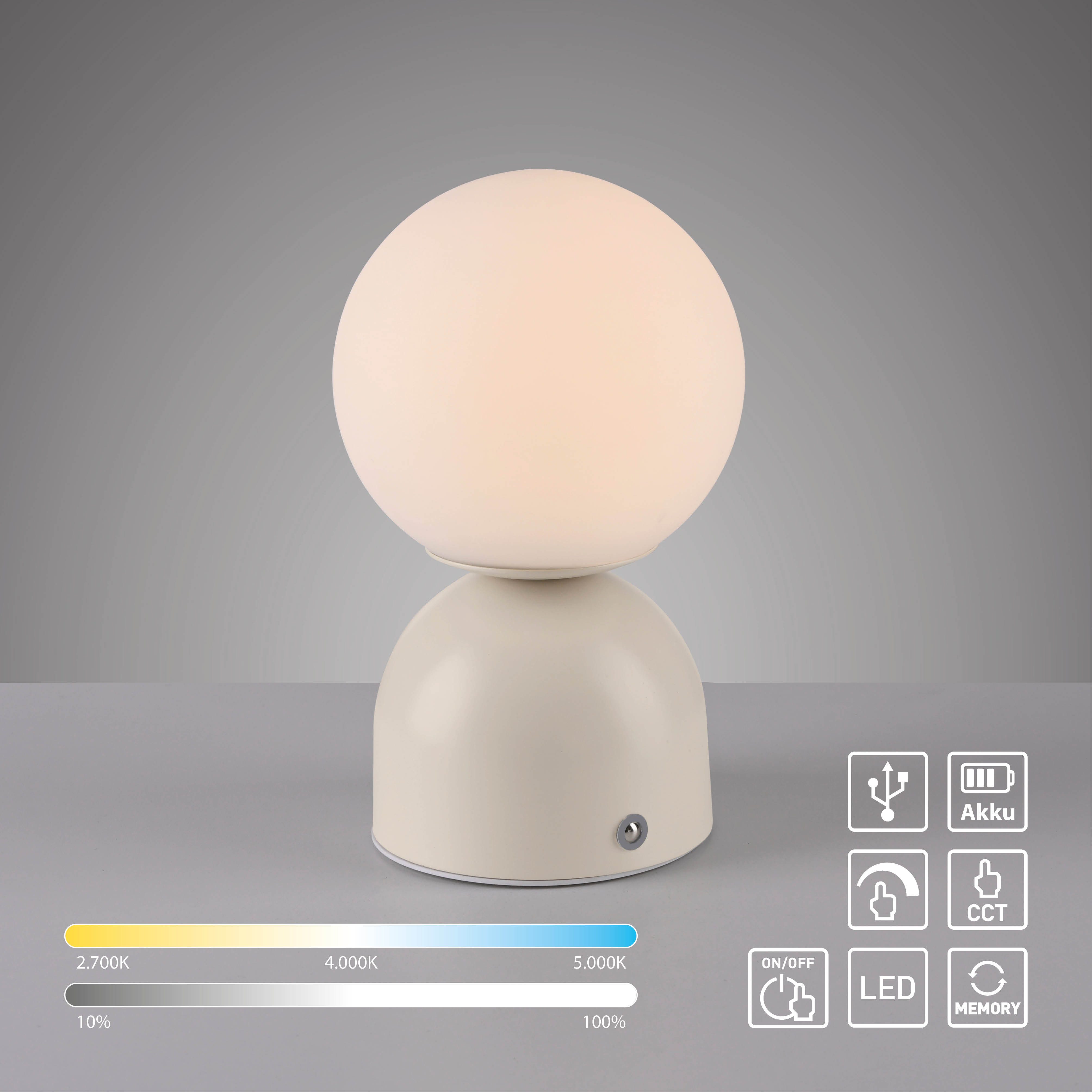 SCHÖNER WOHNEN-Kollektion LED Tischleuchte RUDI, Farbsteuerung, LED fest integriert, warmweiß - kaltweiß, SCHÖNER WOHNEN Kollektion, CCT 3000-6000K, Touchdimmer – Bild 5 von 5