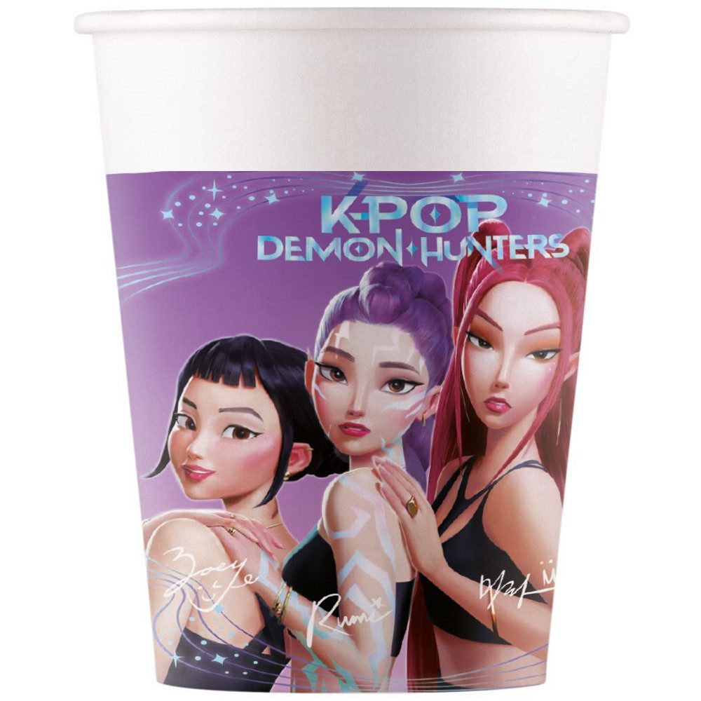 Procos Becher KPOP Demon Hunters - 8 Pappbecher - ca. 200 ml, 8-tlg., Papier