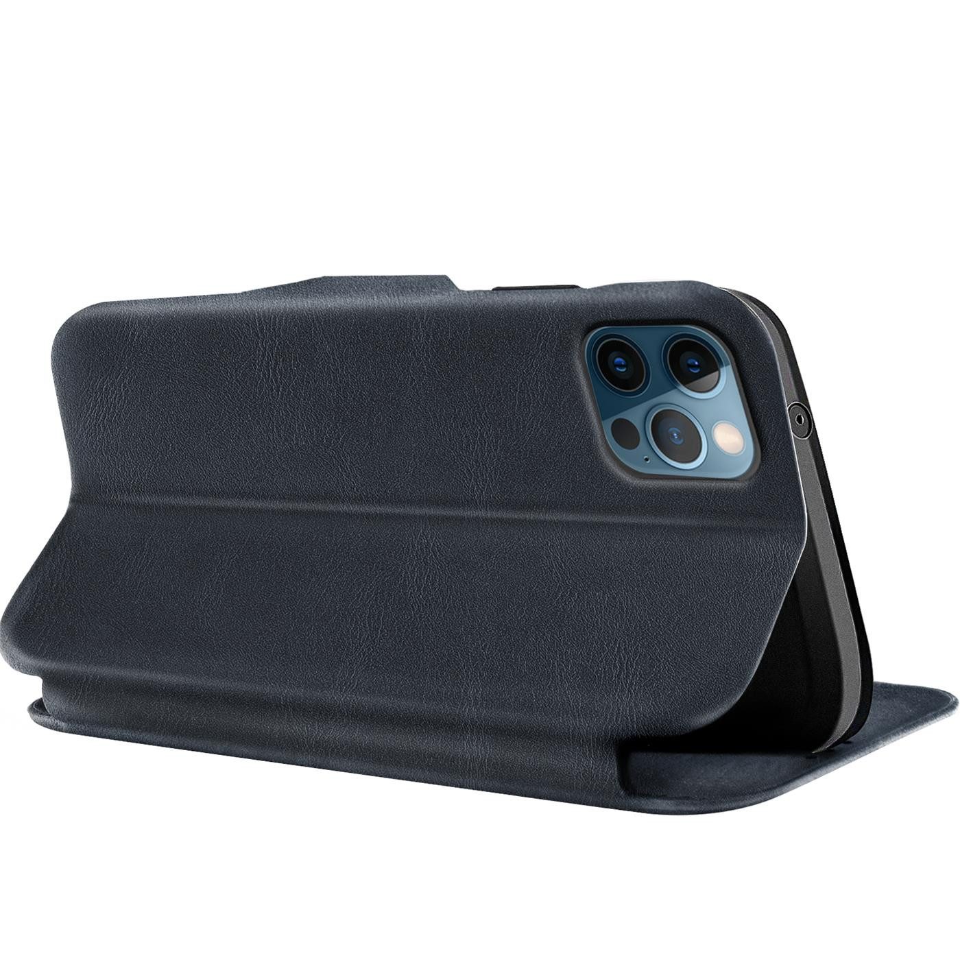 CoolGadget Handyhülle Premium Klapptasche Wallet Case für Apple iPhone 12 Pro Max 6,7 Zoll, Handy Tasche mit Kartenfach Book Schutzhülle