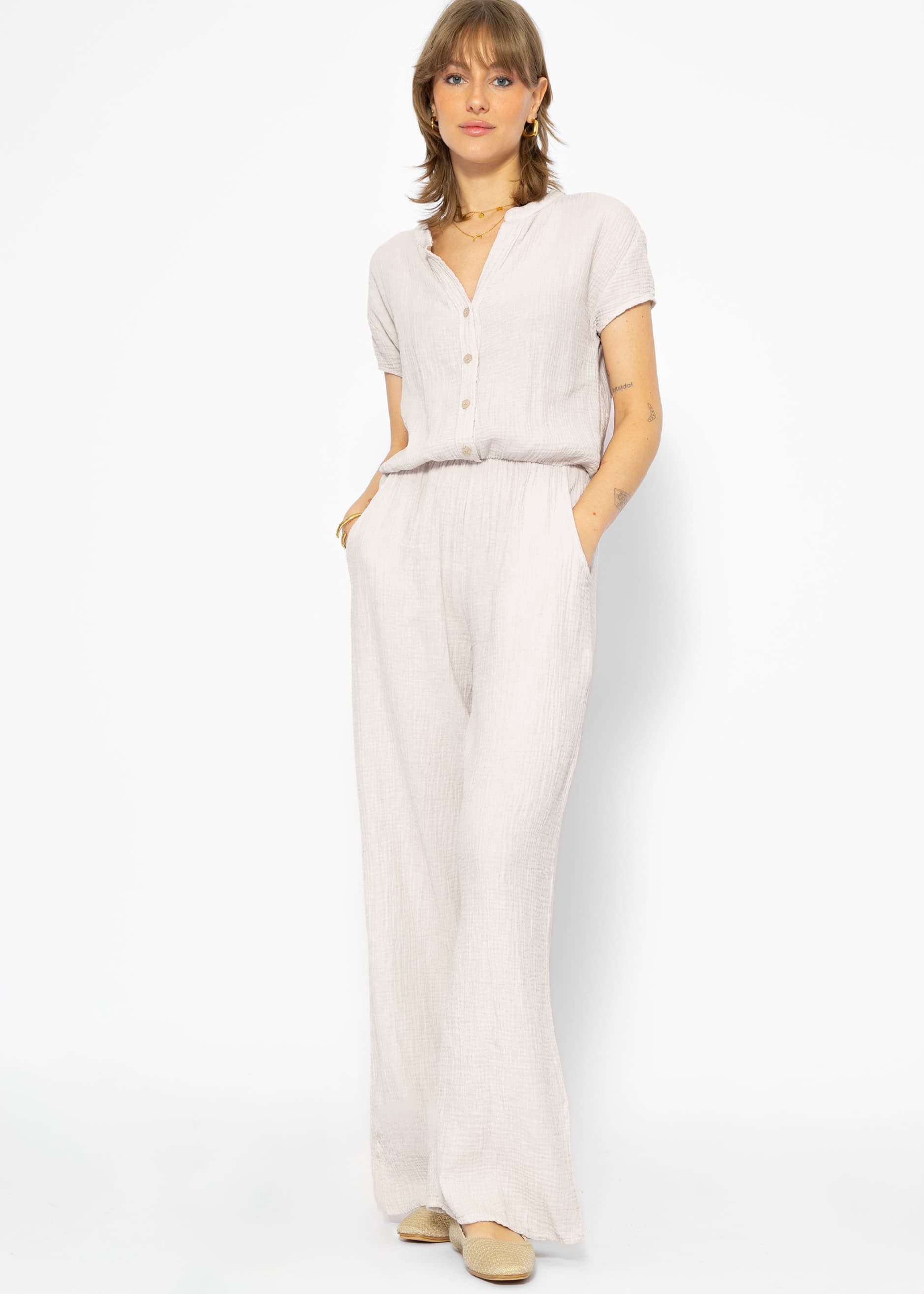 SASSYCLASSY Jumpsuit Sportlicher Musselin Jumpsuit mit günstig online kaufen