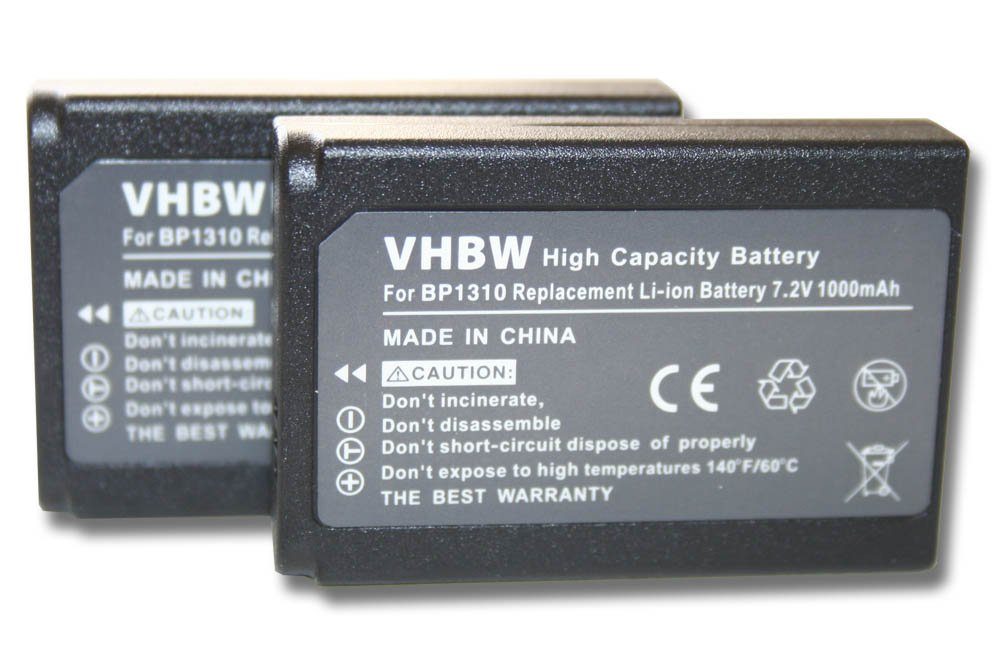 Samsung vhbw BP1310, Li-Ion Ersatz V) BP-1310, mAh ED-BP1310 Kamera-Akku AD43-00192A, für 1000 für (7,2