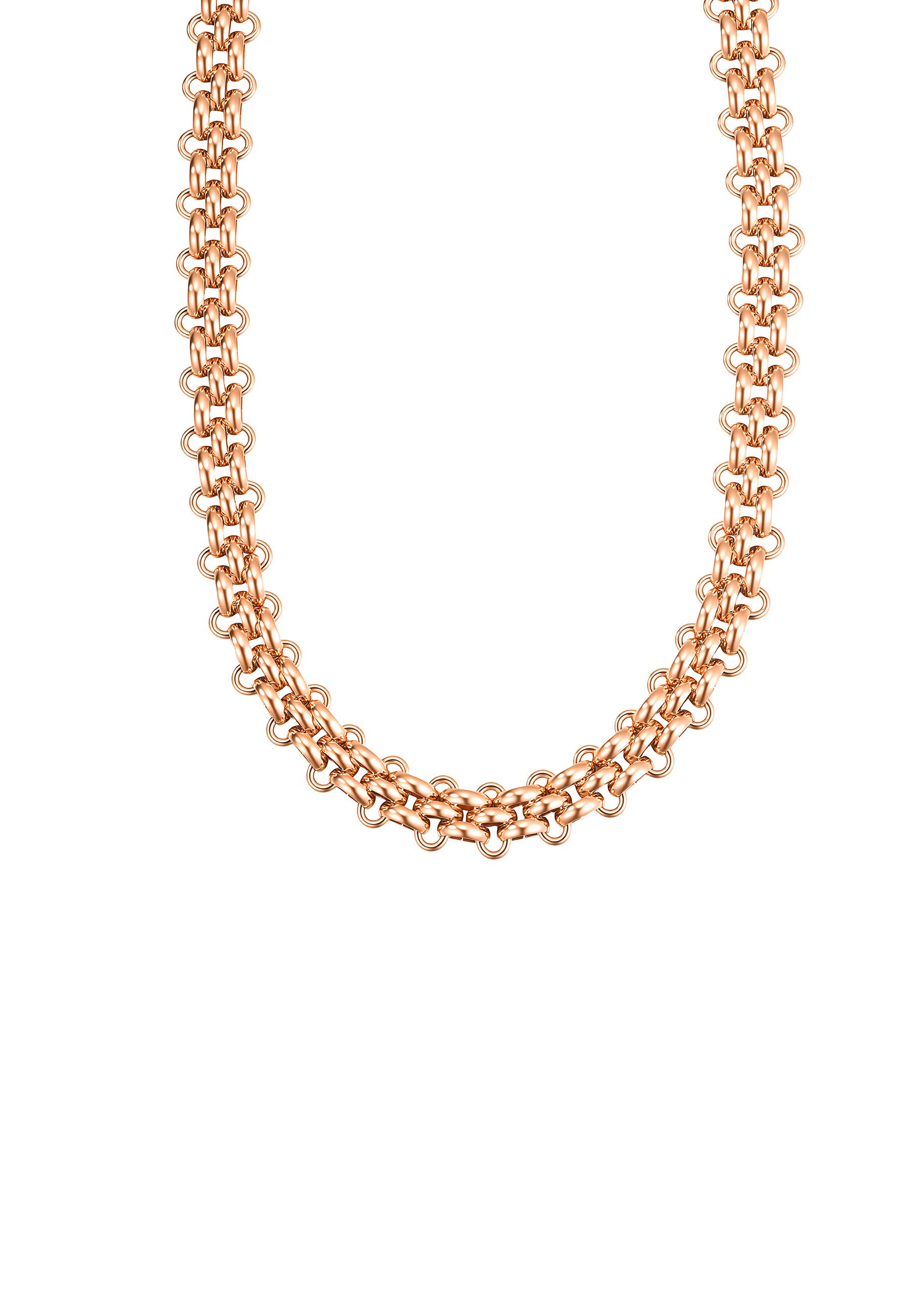 Hey Happiness Gliederkette Chunky Bismarckkette, 18k vergoldeter Edelstahl, Markante Statement Halskette für Damen