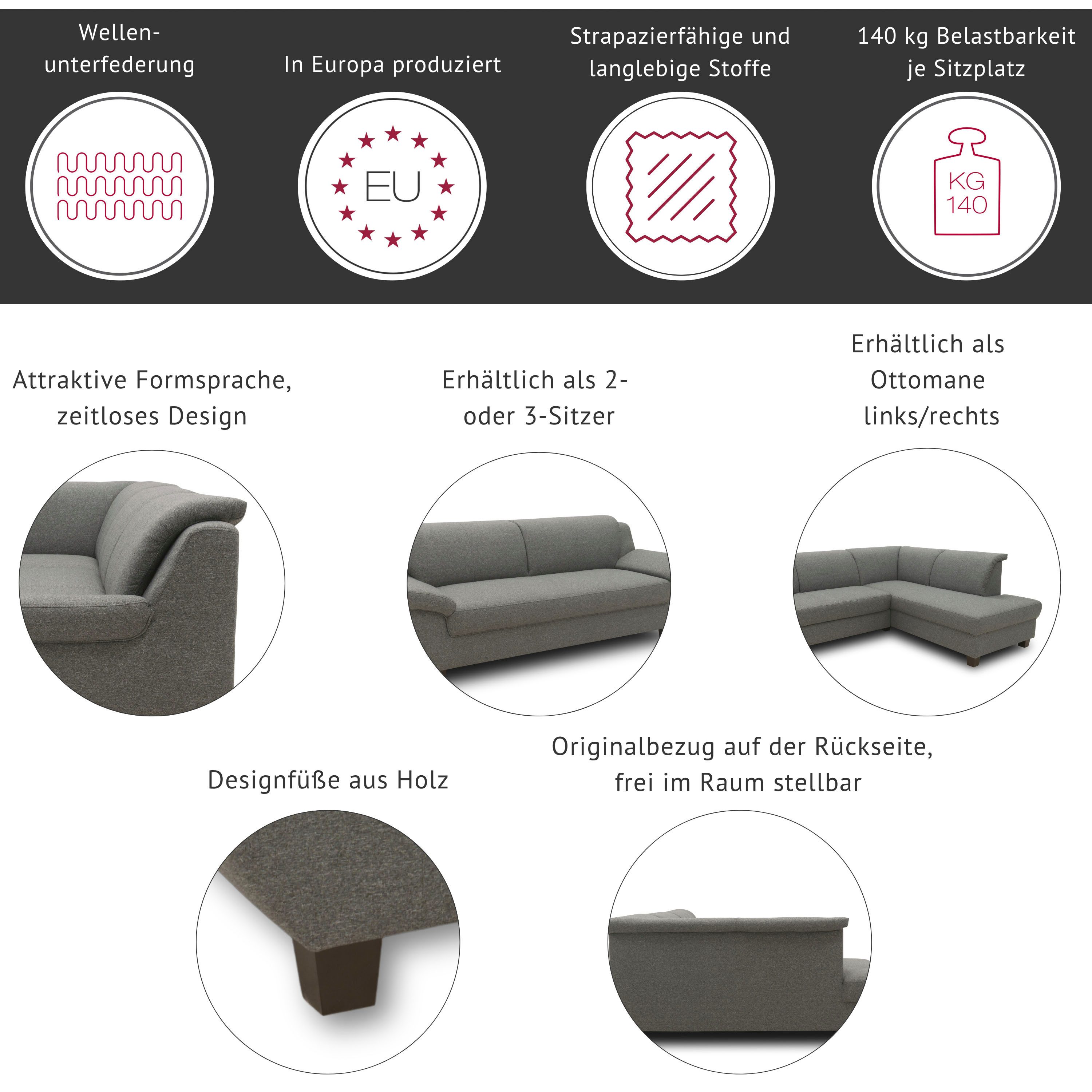 Home affaire Sessel Yesterday belastbar bis 140kg/ Sitz, Microfaser MELROSE®, mocca – Bild 3 von 5