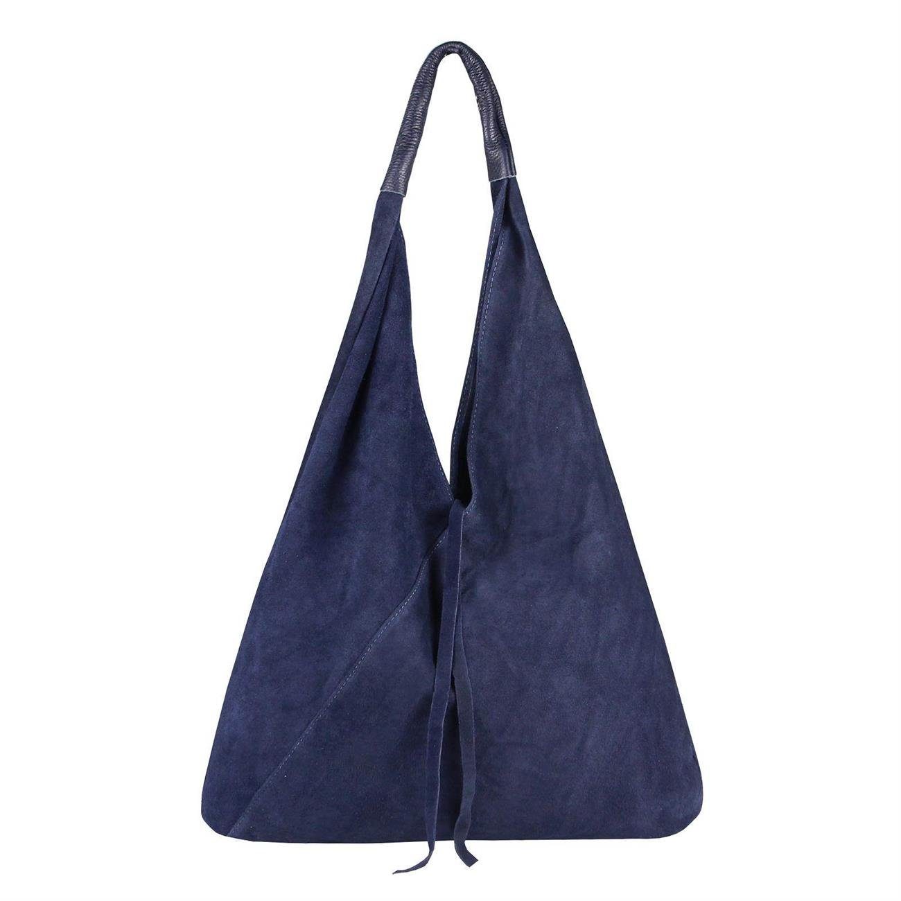 Schultertasche Made in Italy Damen XXL Leder Tasche Shopper