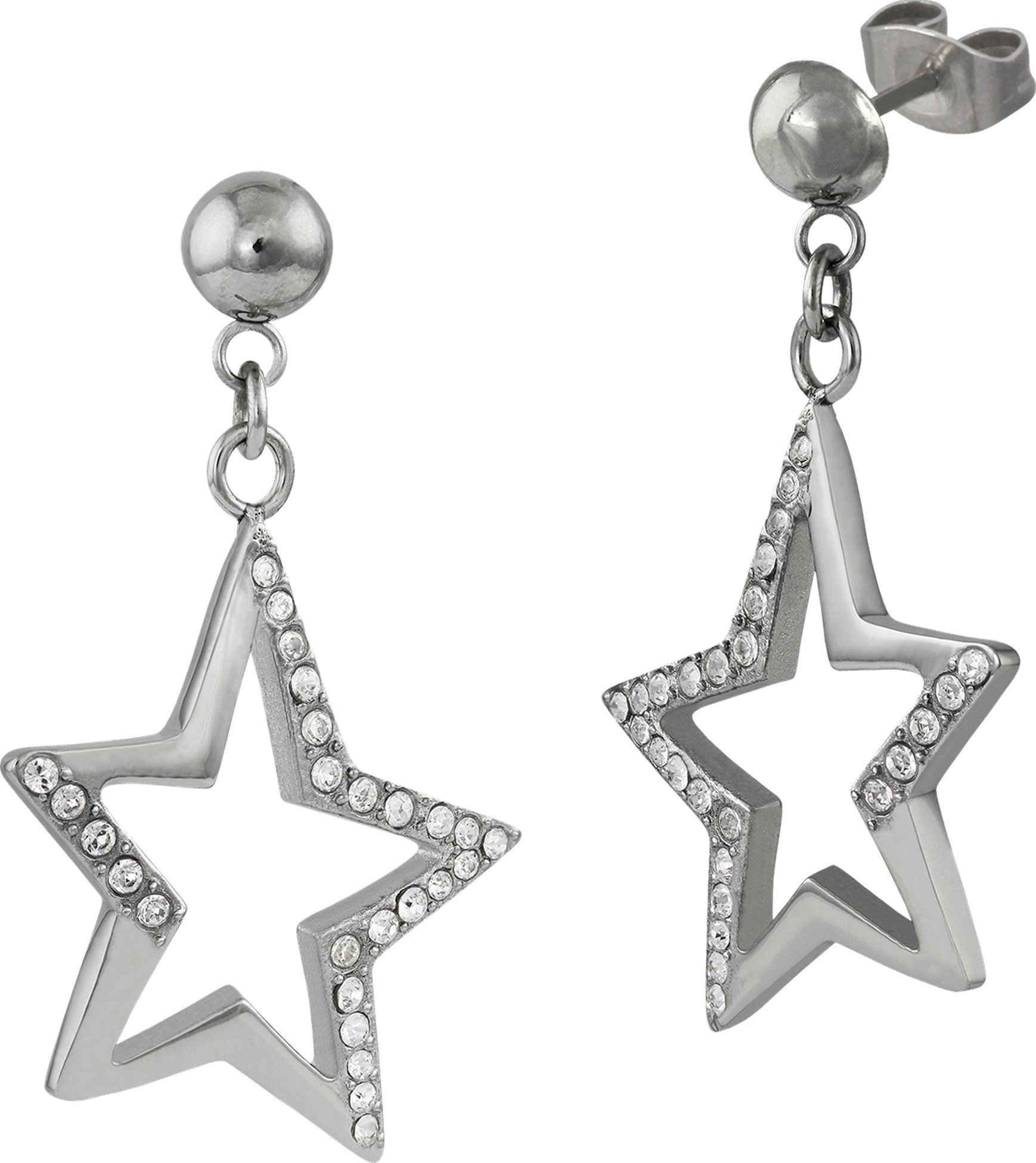 Amello Paar Ohrhänger Amello Ohrringe Edelstahl Ohrhänger Stern (Ohrhänger) günstig online kaufen