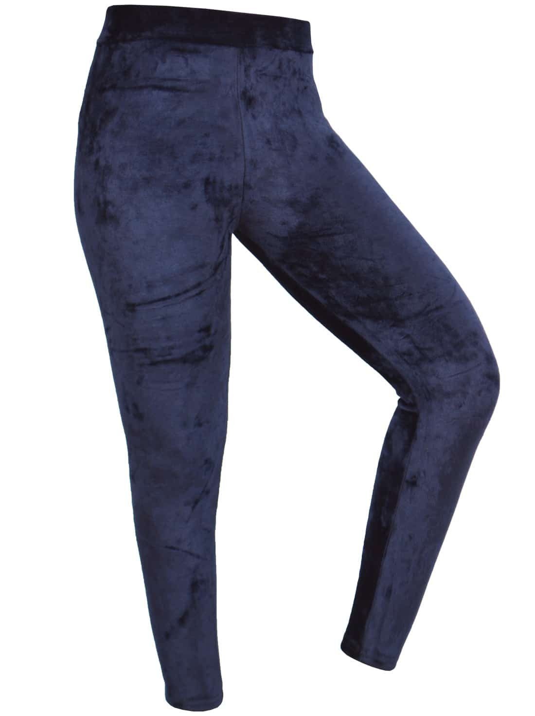 Leggings Mädchen (1-tlg) mit Hose Thermo Bund 30518 elastischem Nicki Blau Kinder Leggings KMISSO