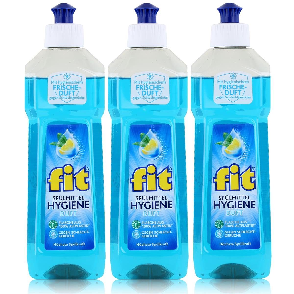 (3er - Spülkraft Spülmittel Pack) Duft FIT Hygiene 500ml Höchste fit Geschirrspülmittel