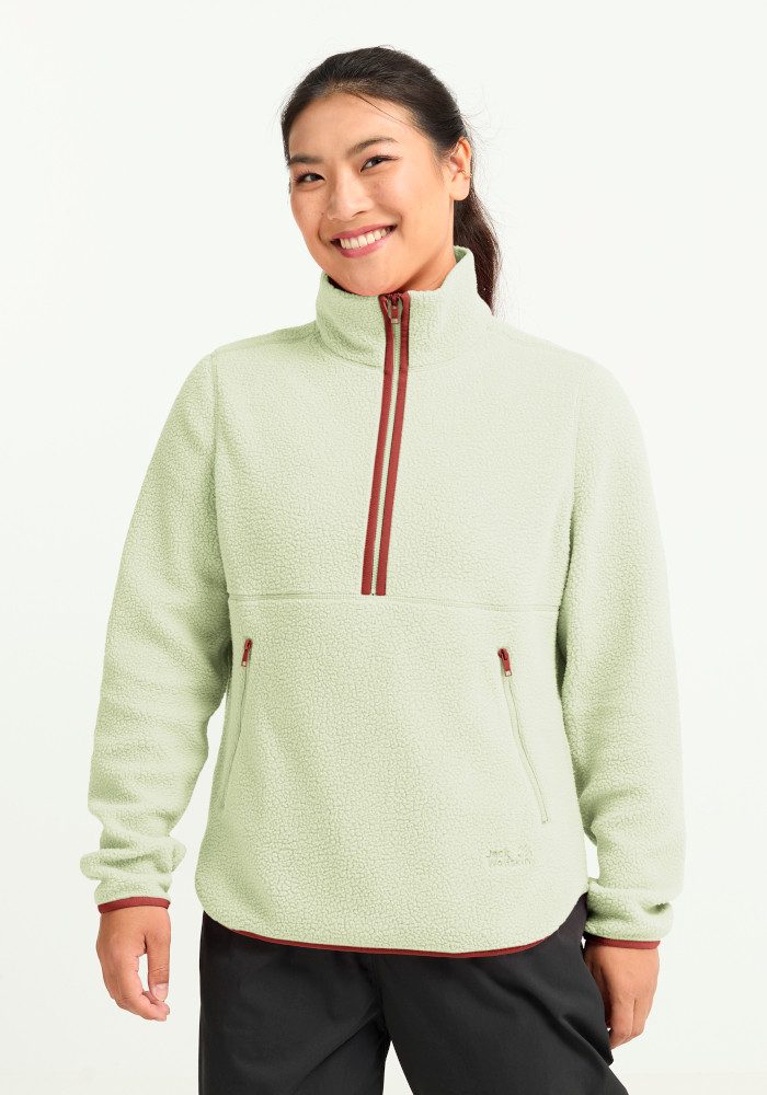 Jack Wolfskin Fleecepullover LITE CURL HZ W mit hohem Kragen, aus Polyester