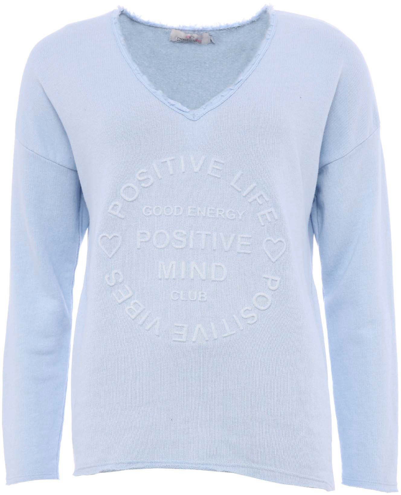 Zwillingsherz Sweatshirt "Positive Mind" Mit V-Ausschnitt günstig online kaufen