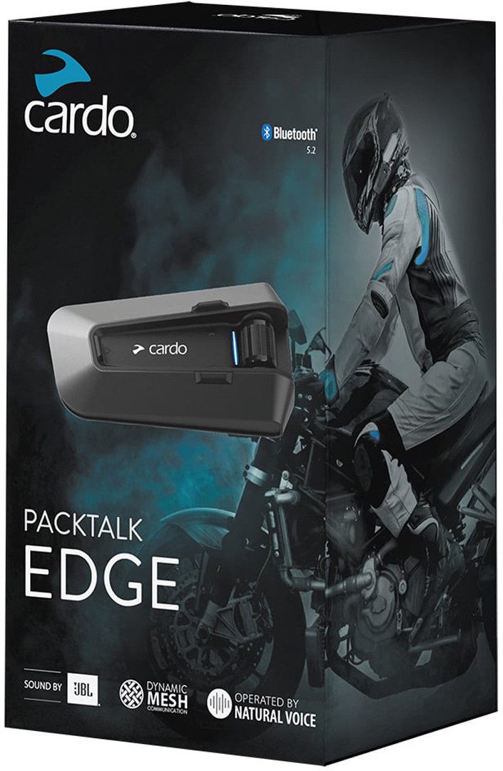 Cardo Motorradhelm Packtalk EDGE Kommunikationssystem Einzelset, Wasserdicht, Bluetooth