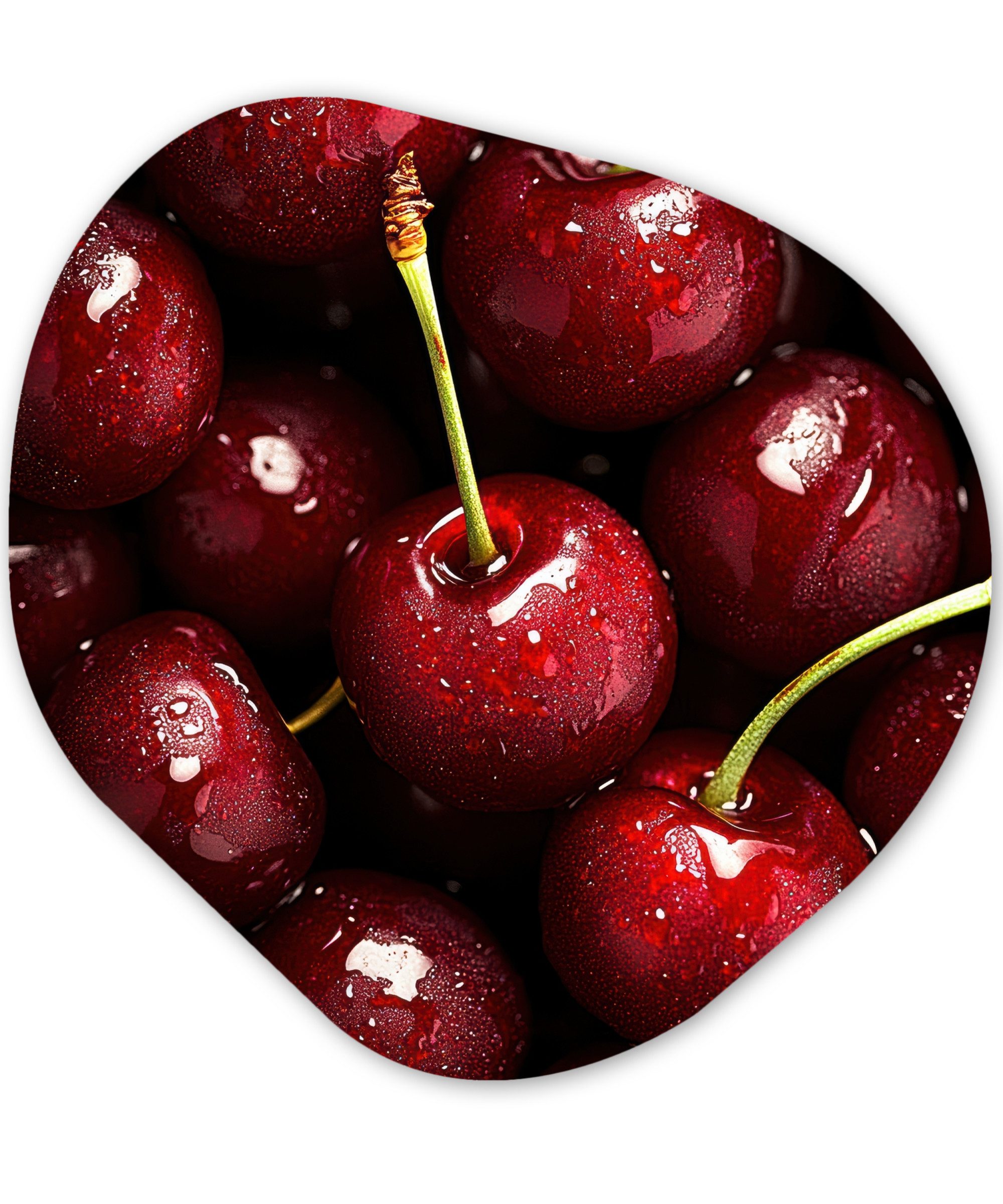 MuchoWow Gemälde Rot - Obst - Kirsche, Fotodruck (1 St), Wandbild Abstrakt, Wohnzimmer Schlafzimmer Wanddekoration, 40x40 cm