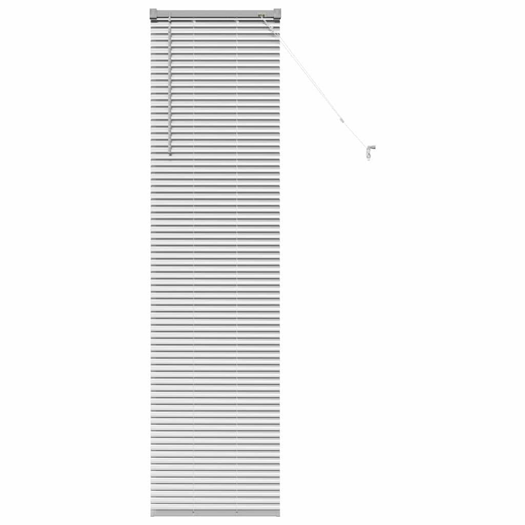 Rollo Fensterjalousie mit Vorhängen Silber Aluminium, vidaXL