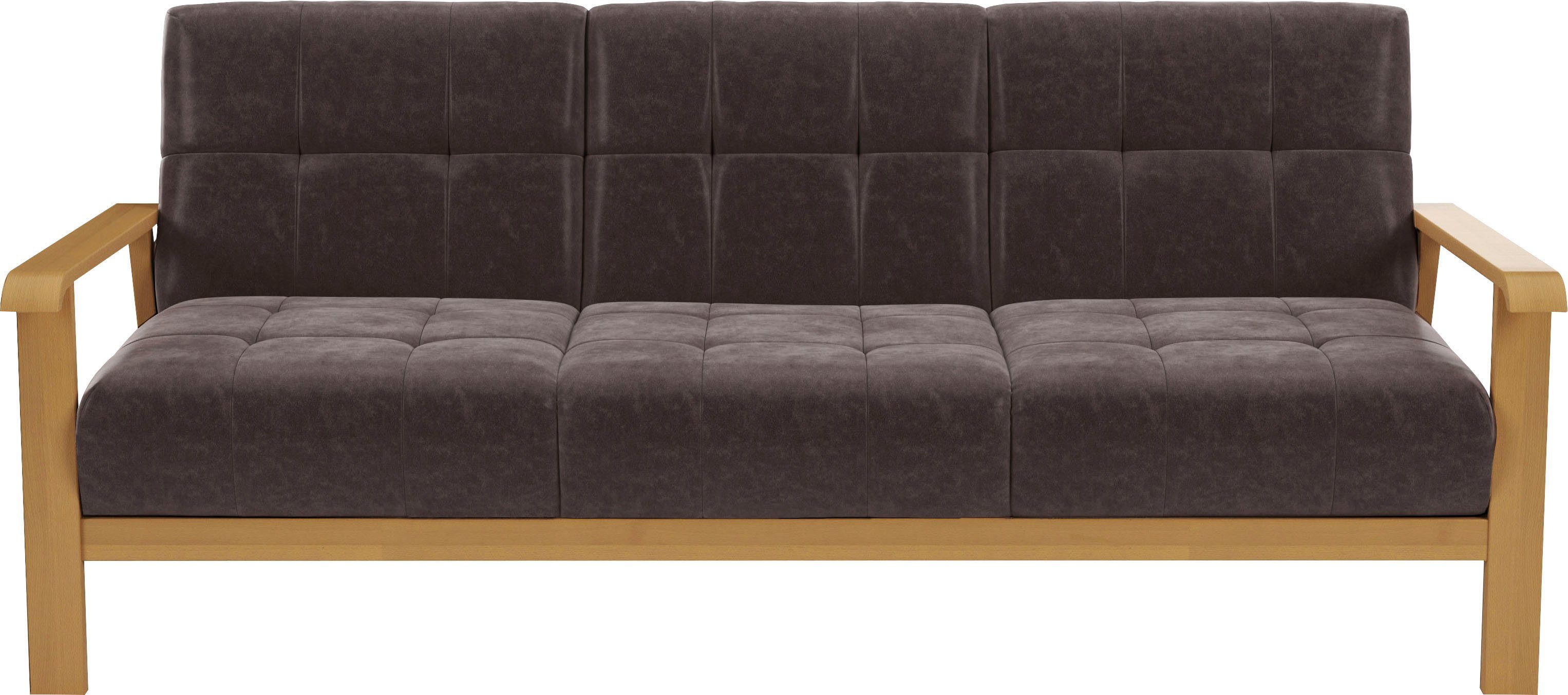 sit&more 3-Sitzer "Billund", Armlehnen aus eichefarbigem Buchenholz, versch günstig online kaufen