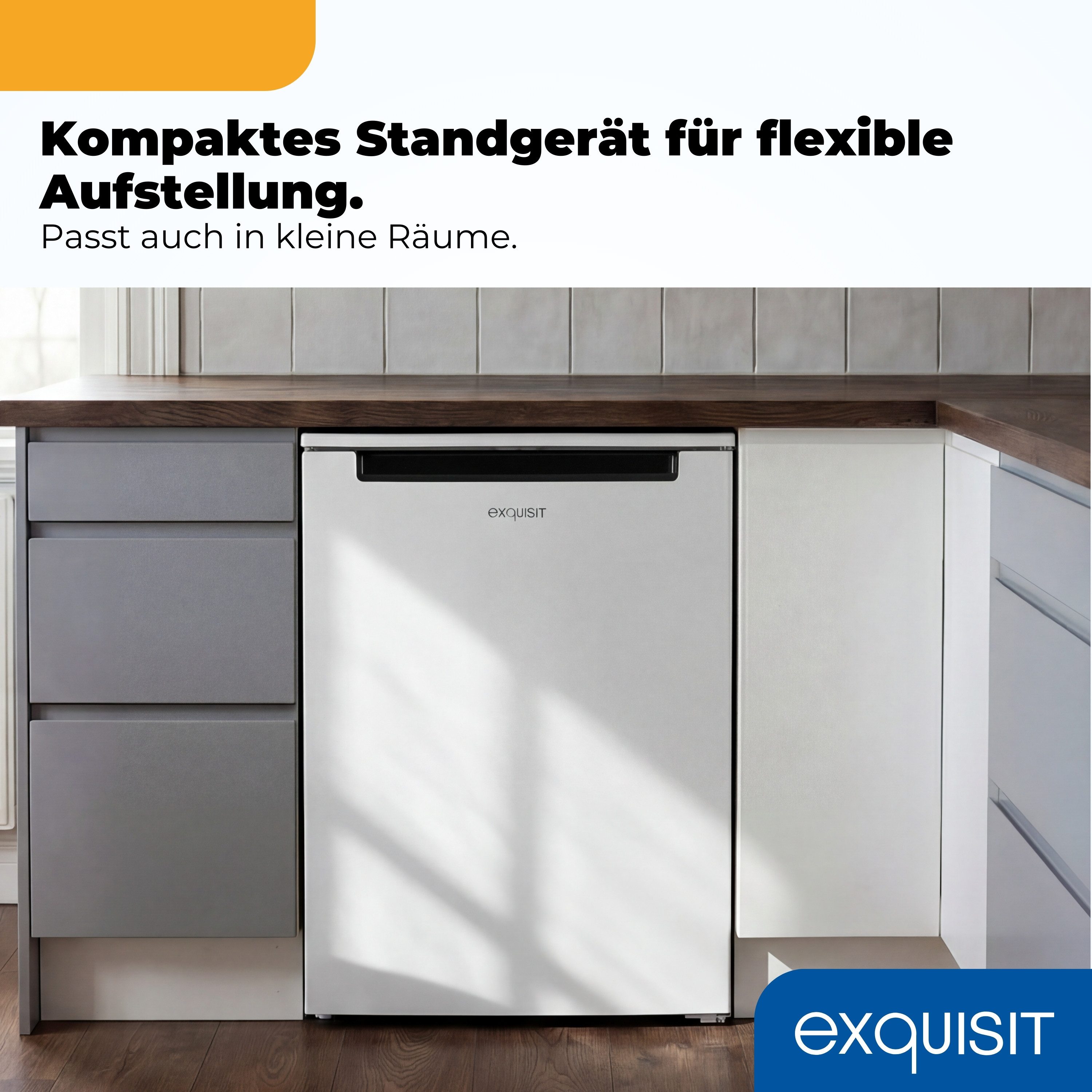 exquisit Gefrierschrank GS581-040C weiss, 85.5 cm hoch, 54.5 cm breit, 87 Liter, 3 Gefrierschubladen, 40 db, EEK: C, 4-Sterne-Gefrieren