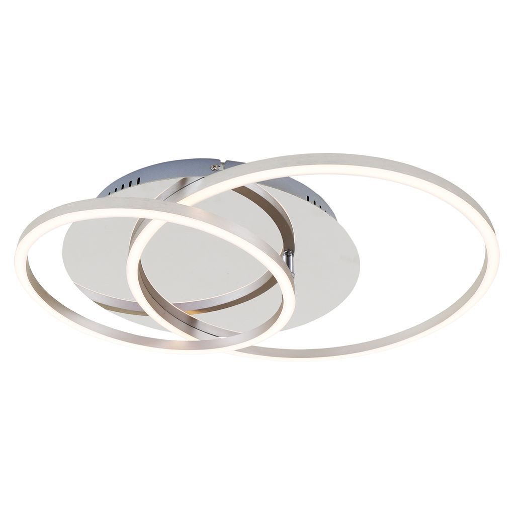 Briloner Leuchten LED Deckenleuchte 3228-018, Dimmfunktion, LED fest integriert, 2700K - Extra-Warmweiß, Memoryfunktion, in Stufen dimmbar, schwenkbar, aluminium, Warmweiß