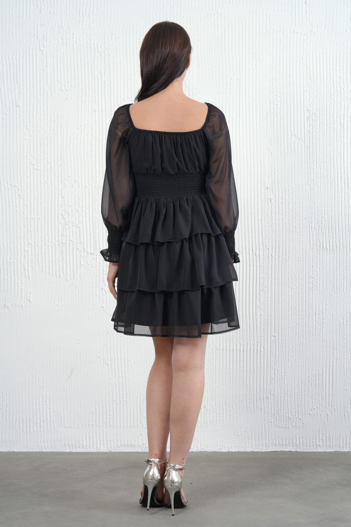 WOMAN VISION Minikleid Langärmeliges schulterfreies Minikleid