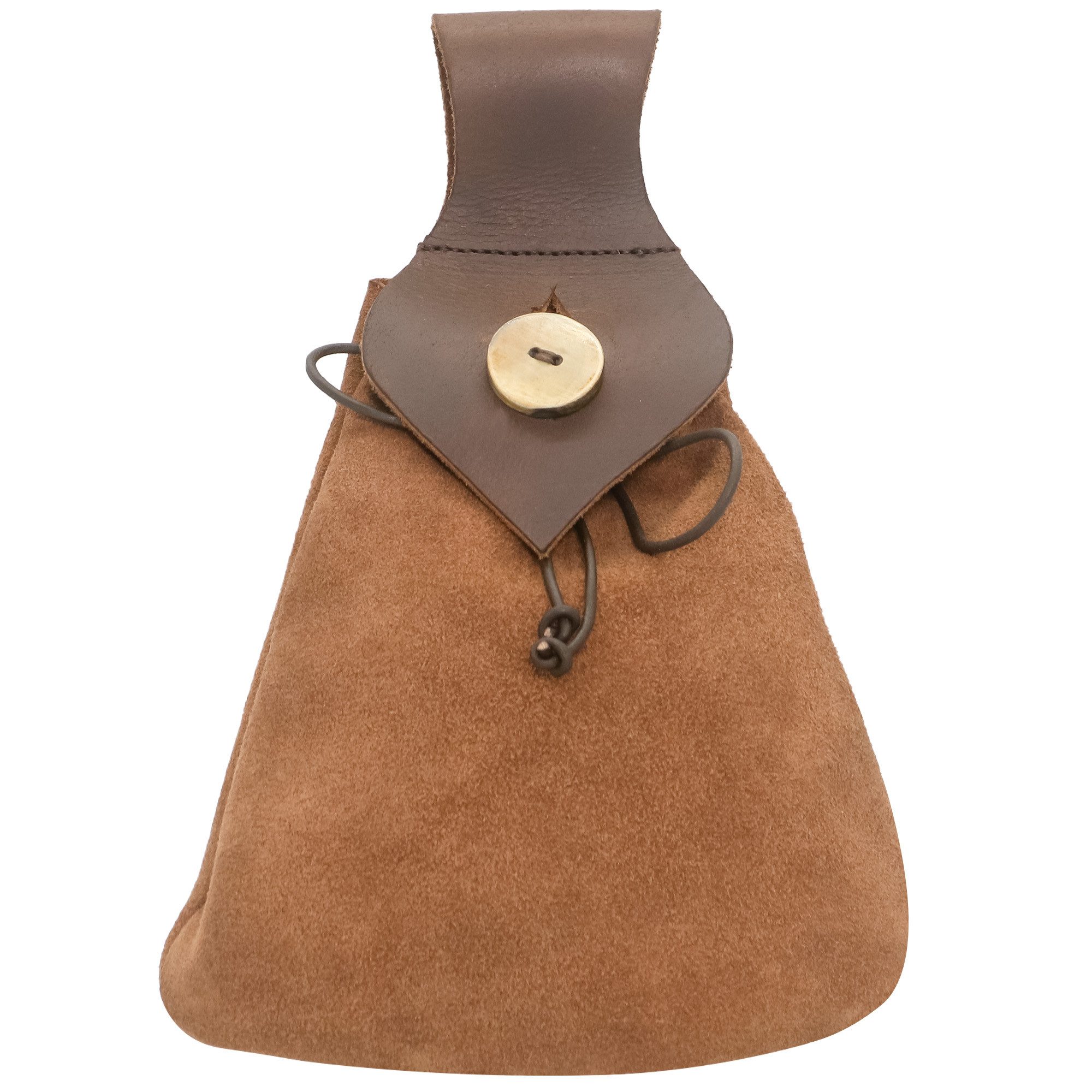 Lord Of Battles Gürteltasche Mittelalt. Gürteltasche (Leder) mit Hornknopf-Verschluss - Braun