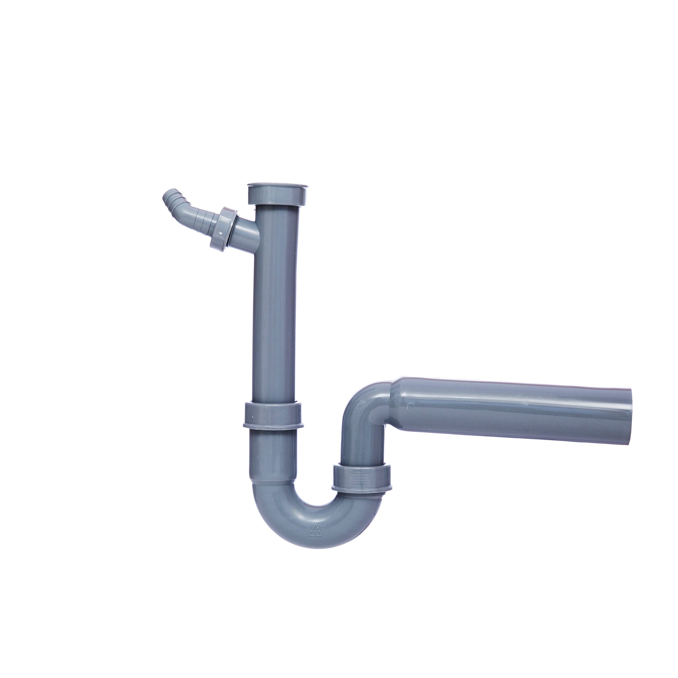 Kirchhoff Siphon ECO-SAVE, Grau, 1 1/2" x 3/4"T x 40/50 mm, Geräteanschluss