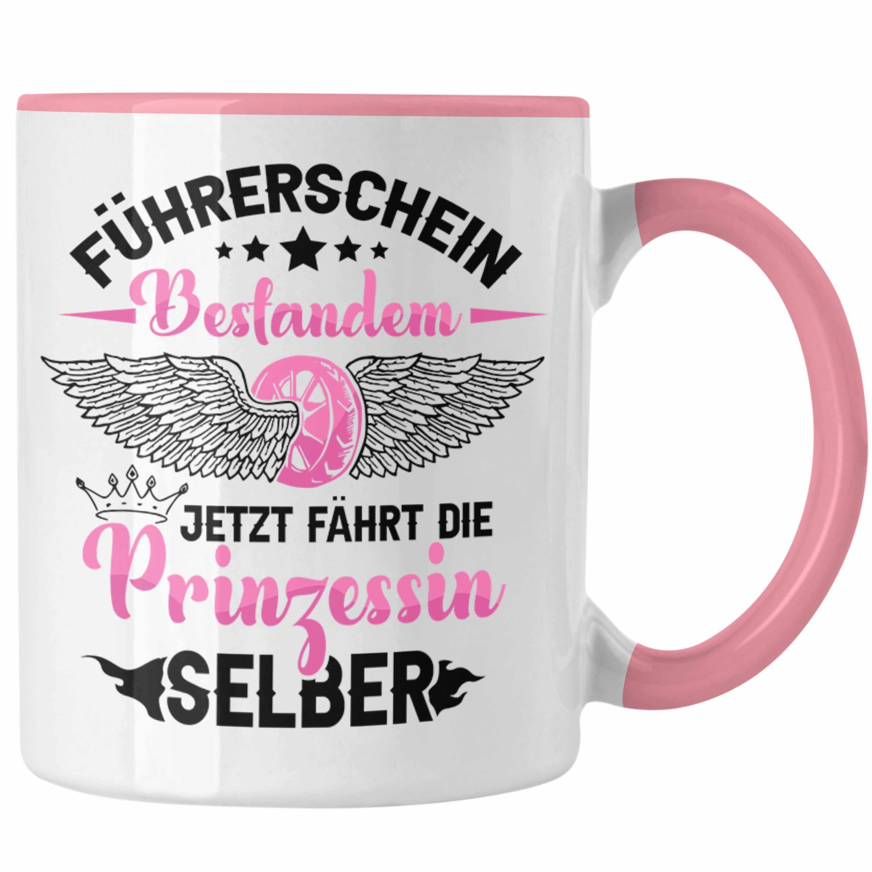 Trendation Tasse Führerschein Bestanden Tasse Geschenk Frauen Mädchen Prinzessin Gesch Rosa